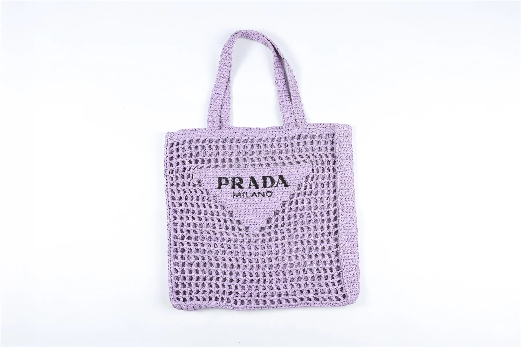 PRADA PURPLE RAFFIA TOTE BAG - Image 2