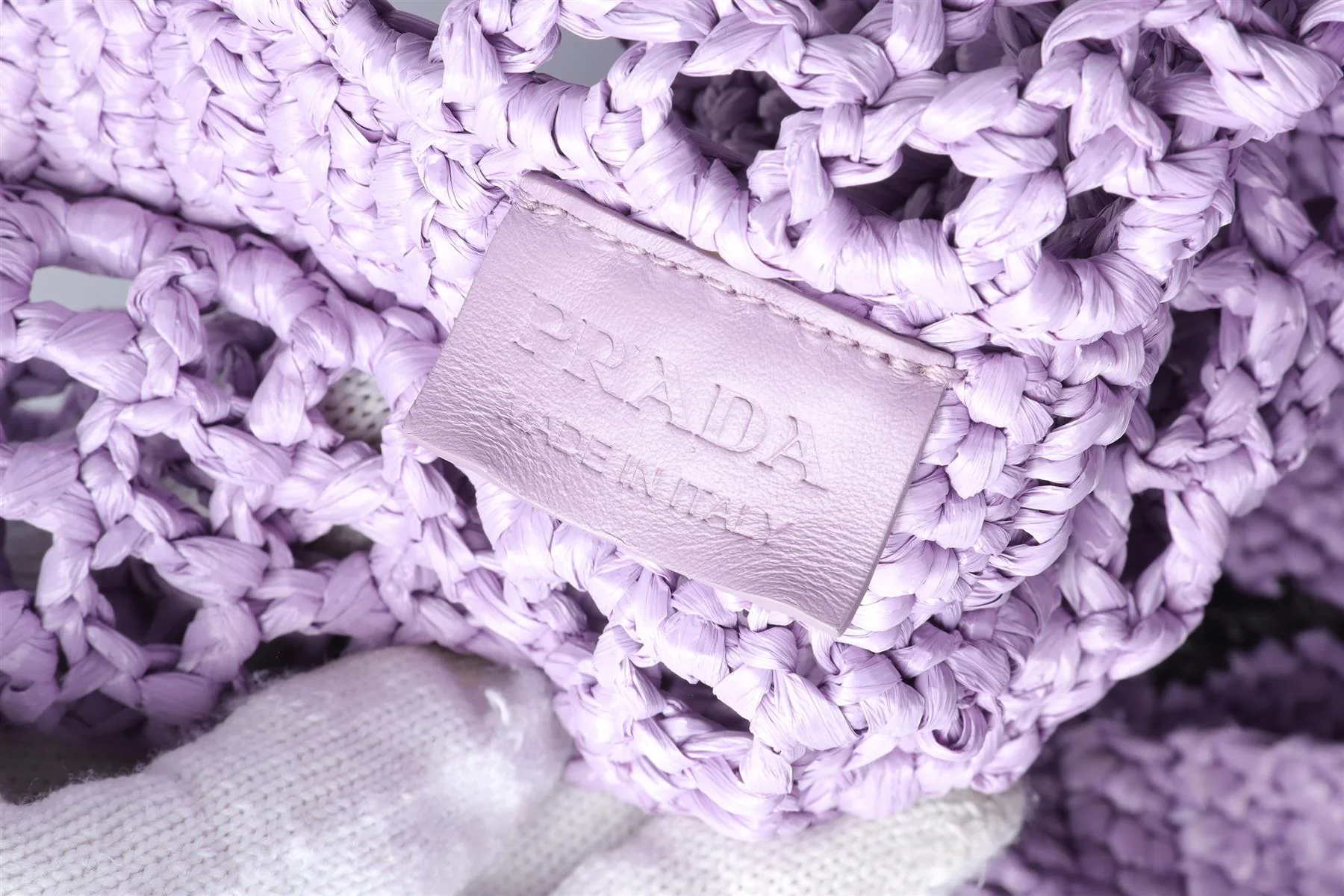 PRADA PURPLE RAFFIA TOTE BAG - Image 8
