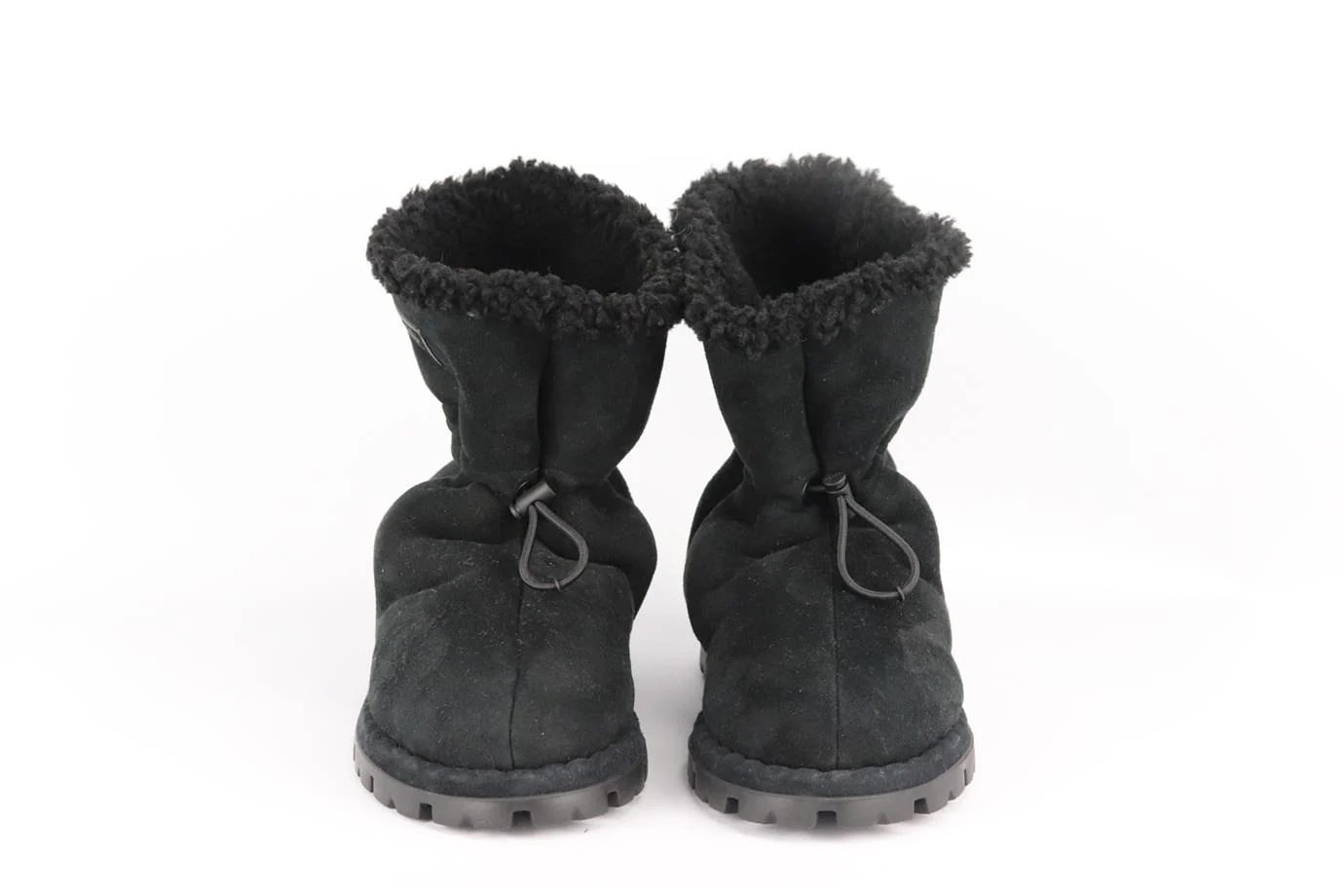 PRADA SHEARLING LINED SUEDE ANKLE BOOTS EU3 8 UK 5 US 8 - Image 3