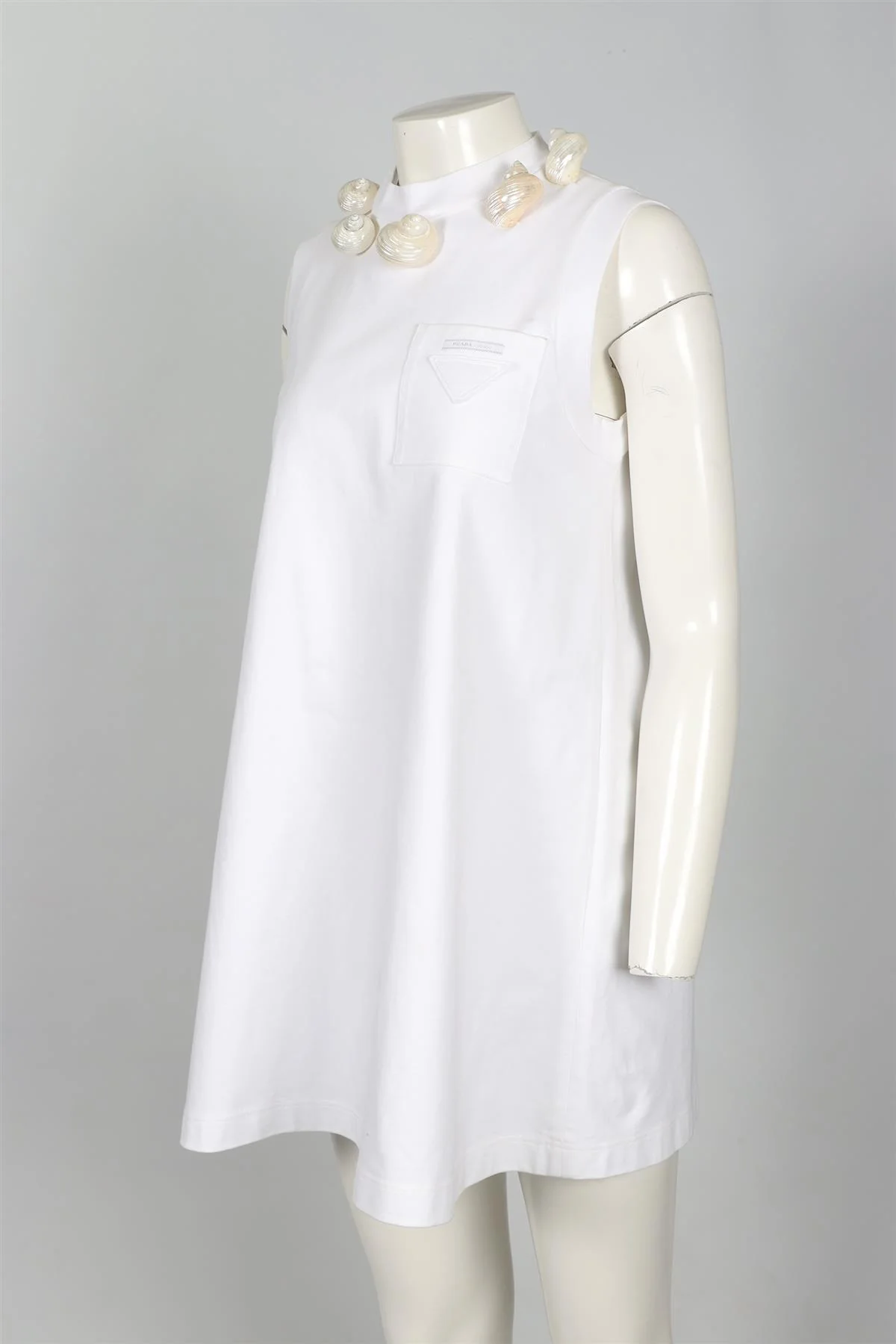 PRADA WHITE 2019 COTTON MINI DRESS IT 38 UK 6 - Image 3