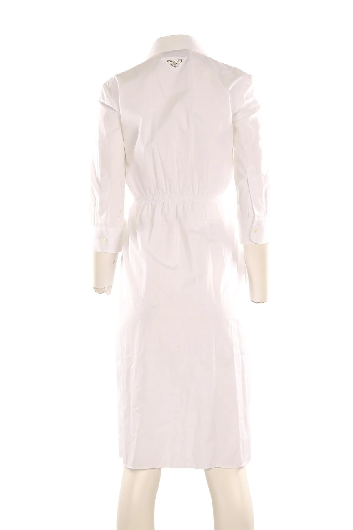 PRADA WHITE COTTON MIDI DRESS IT 38 UK 6 - Image 4