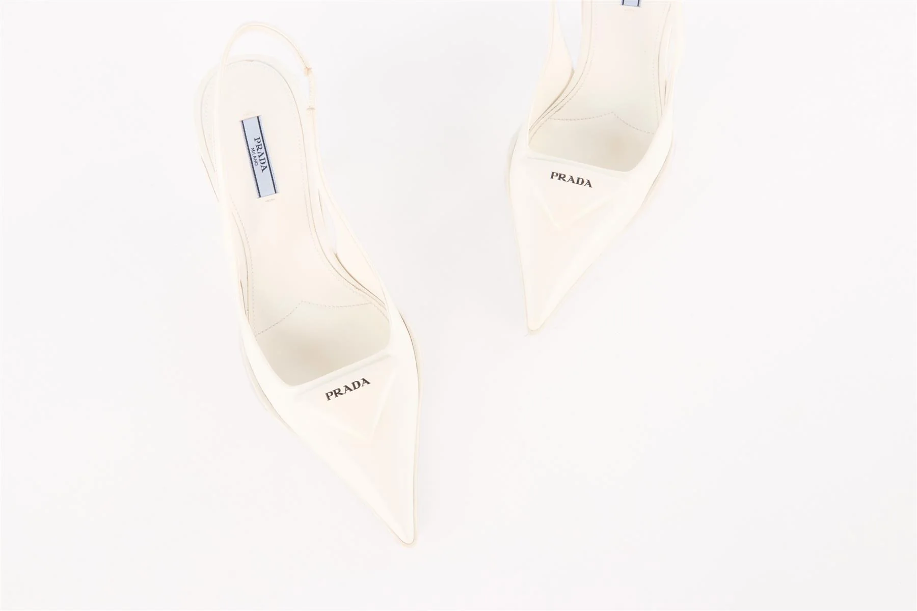 PRADA WHITE LEATHER SLINGBACK PUMPS EU 37.5 UK 4.5 US 7.5 - Image 2