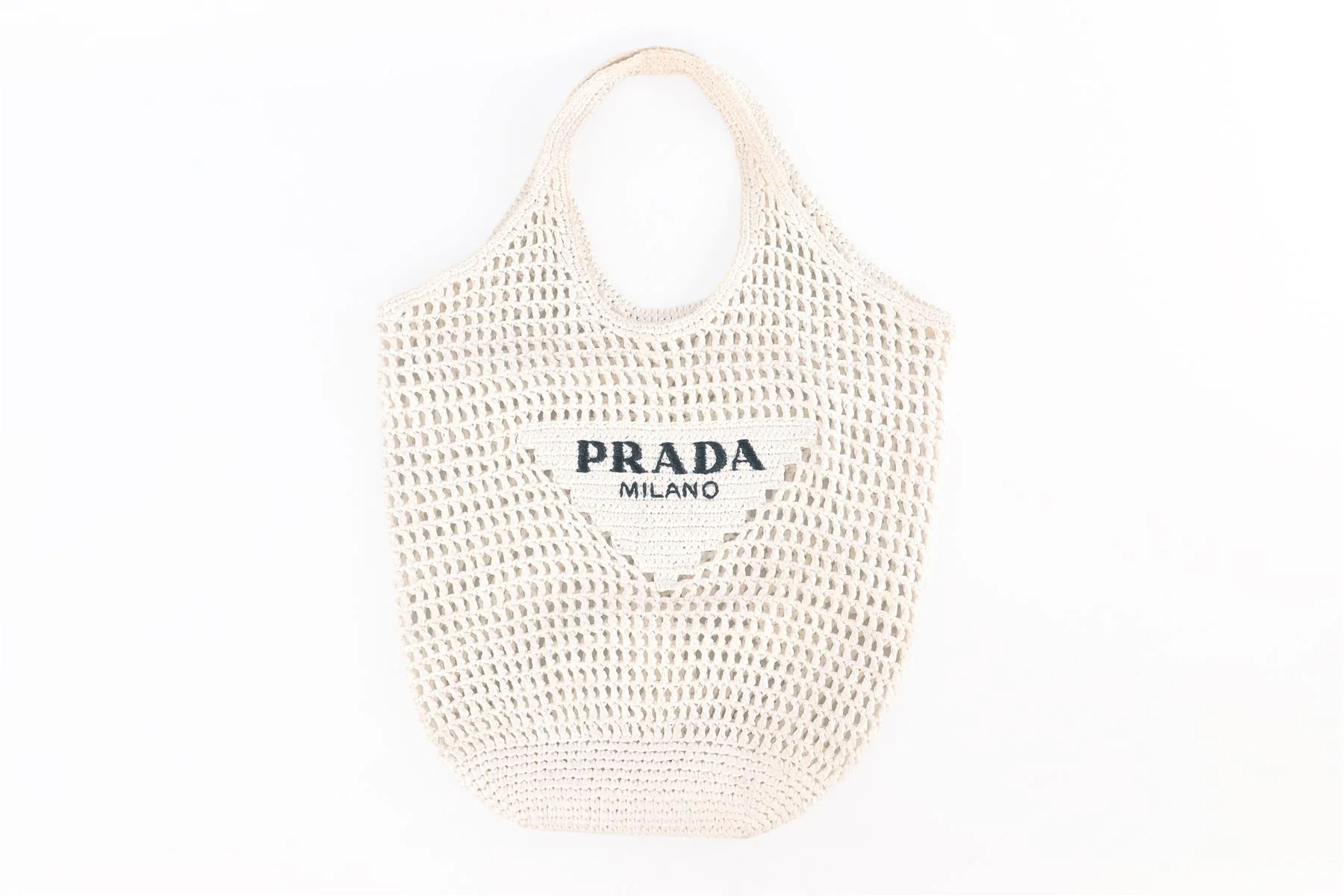 PRADA WHITE RAFFIA TOTE BAG - Image 2