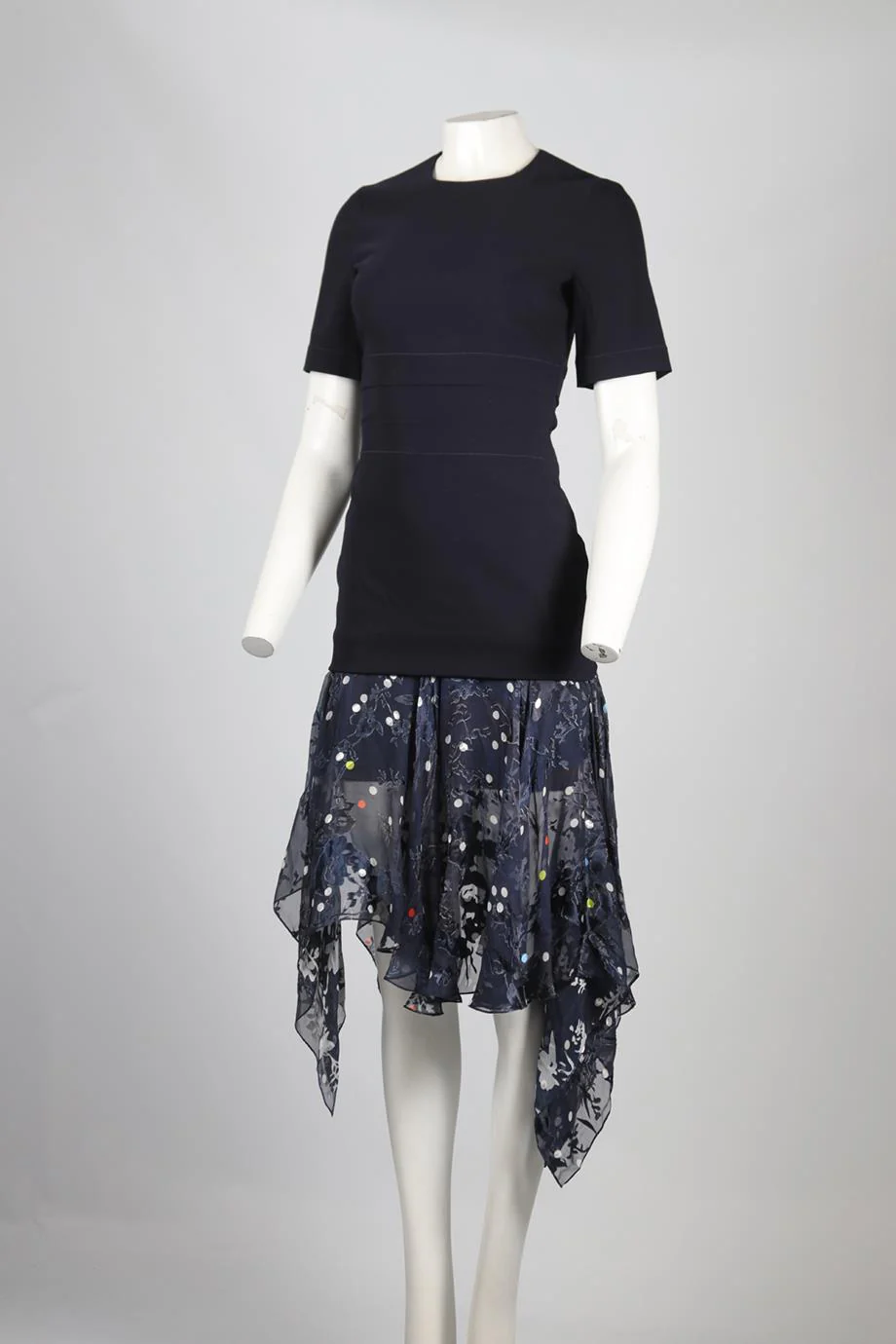 PREEN BY THORNTON BREGAZZI CREPE AND SILK BLEND MIDI DRESS MEDIUM - Image 3