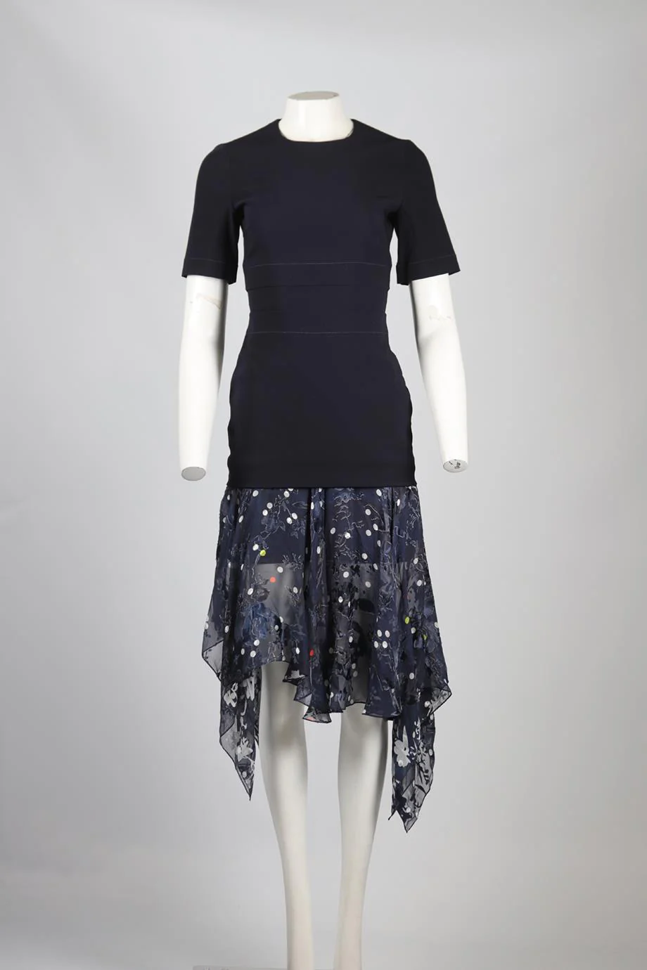 PREEN BY THORNTON BREGAZZI CREPE AND SILK BLEND MIDI DRESS MEDIUM - Image 6