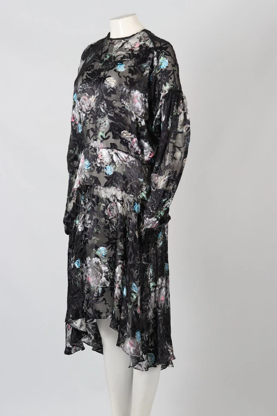 PREEN BY THORNTON BREGAZZI FLORAL PRINT SATIN MIDI DRESS LARGE - Image 3