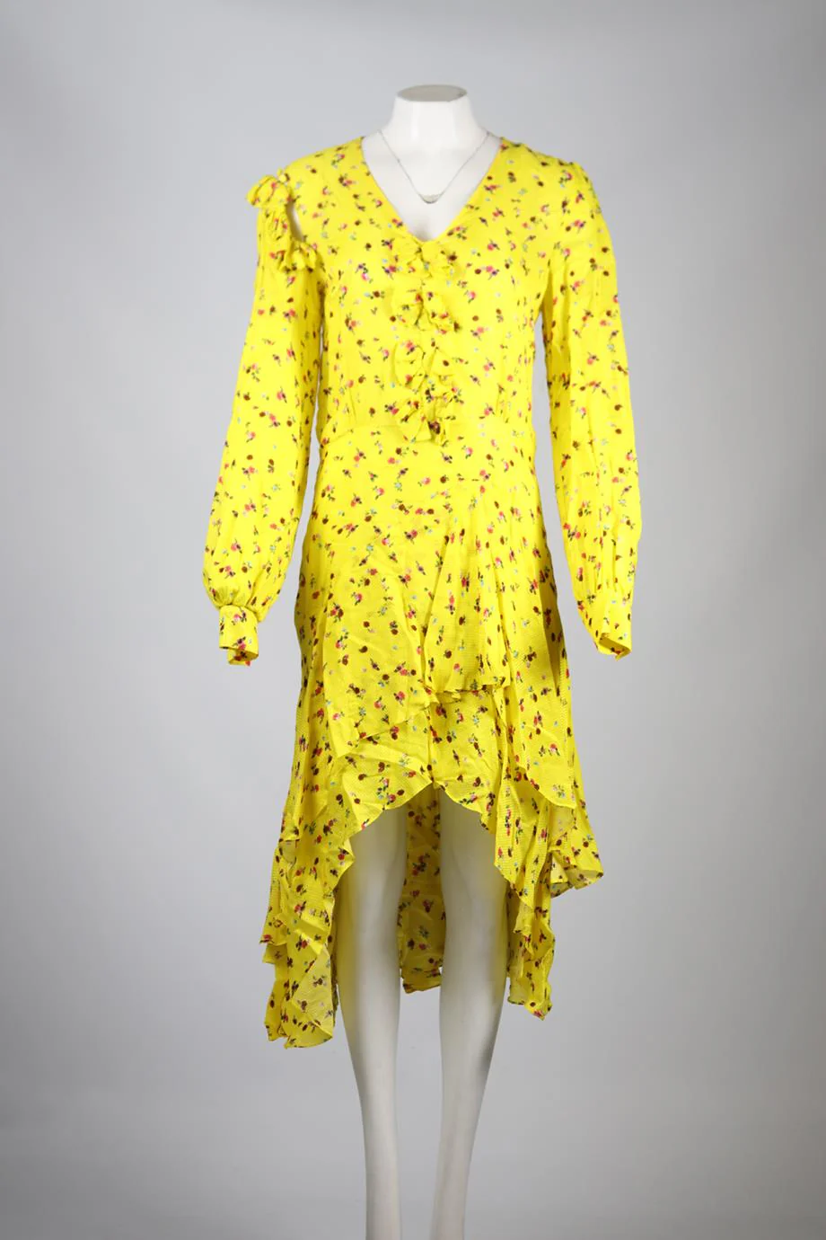 PREEN BY THORNTON BREGAZZI FLORAL PRINT SATIN MIDI DRESS SMALL - Image 2