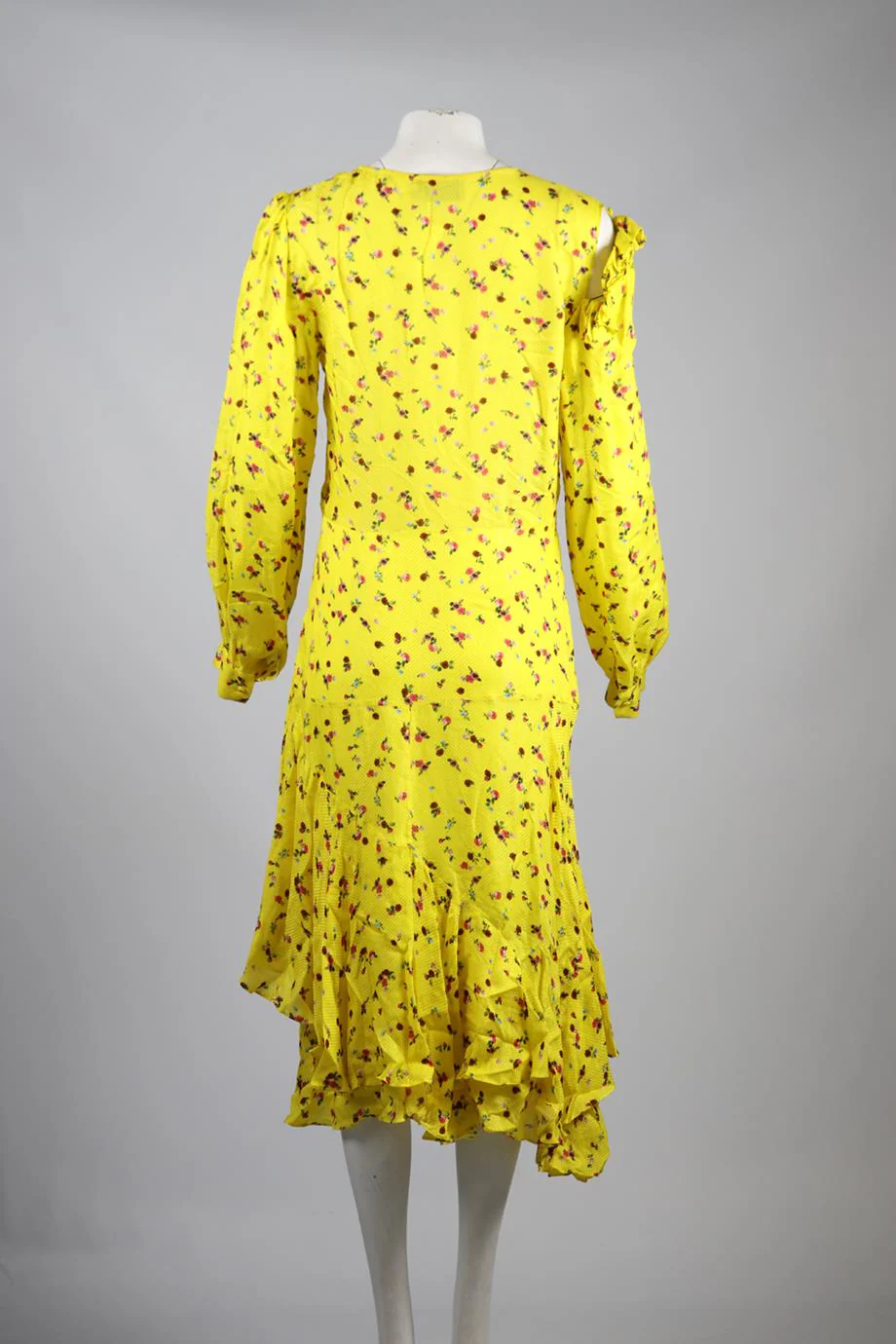 PREEN BY THORNTON BREGAZZI FLORAL PRINT SATIN MIDI DRESS SMALL - Image 4