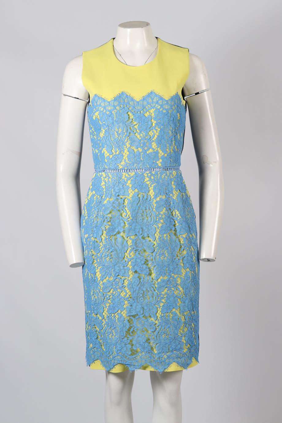 PREEN BY THORNTON BREGAZZI LACE AND SILK BLEND MIDI DRESS MEDIUM - Image 2
