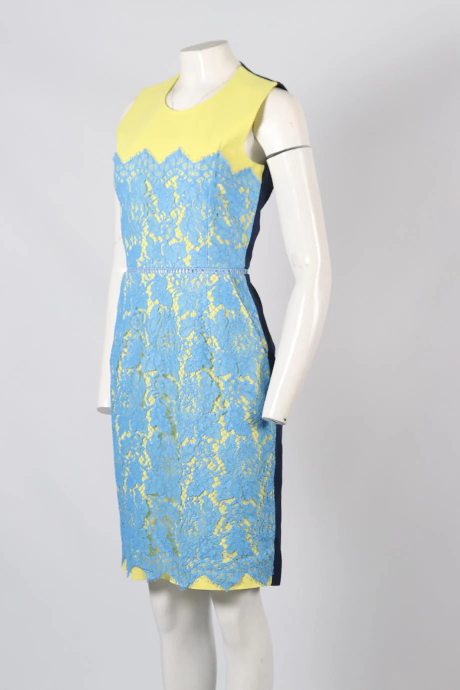 PREEN BY THORNTON BREGAZZI LACE AND SILK BLEND MIDI DRESS MEDIUM - Image 3
