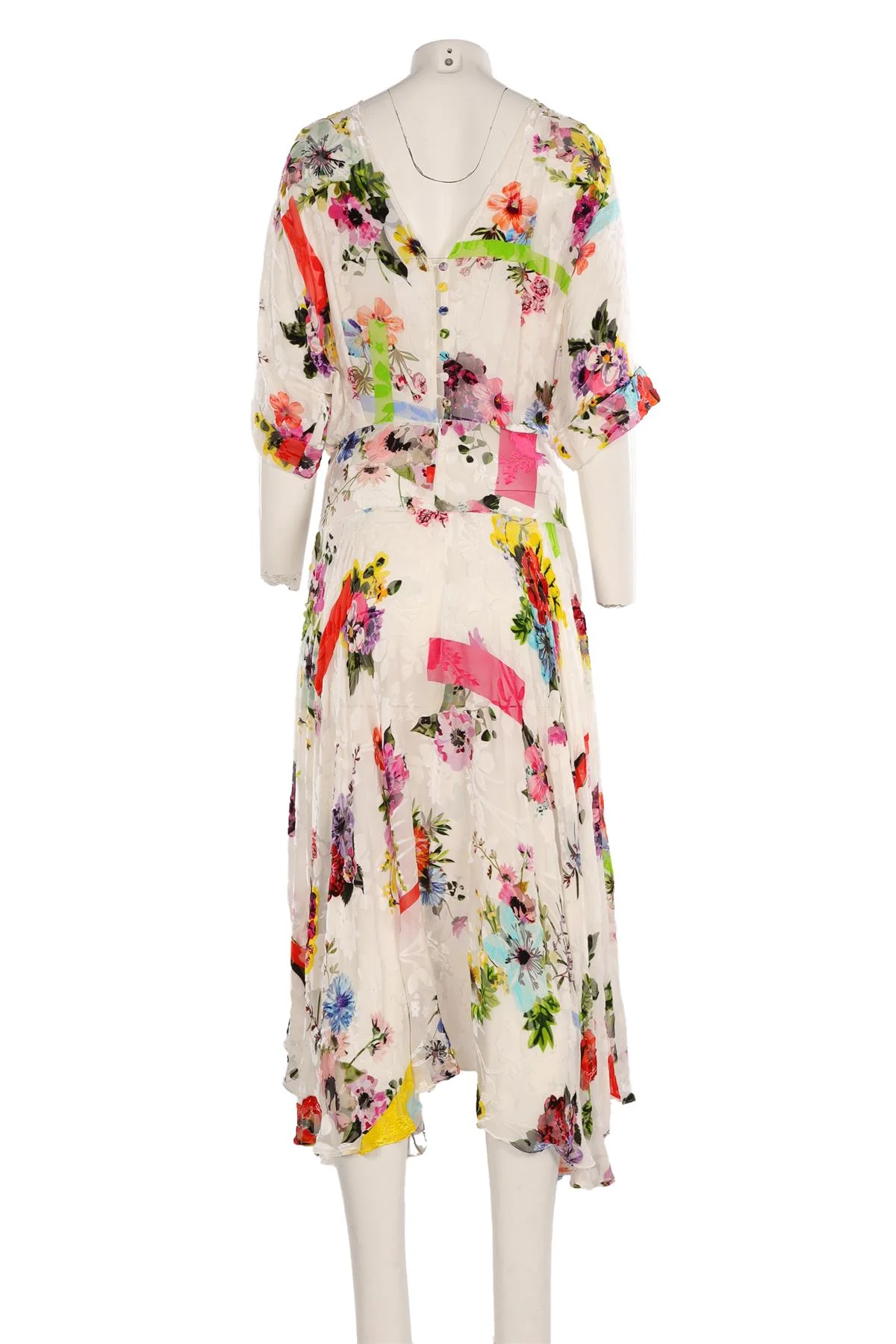 PREEN BY THORNTON BREGAZZI MULTI SILK MAXI DRESS SMALL - Image 4