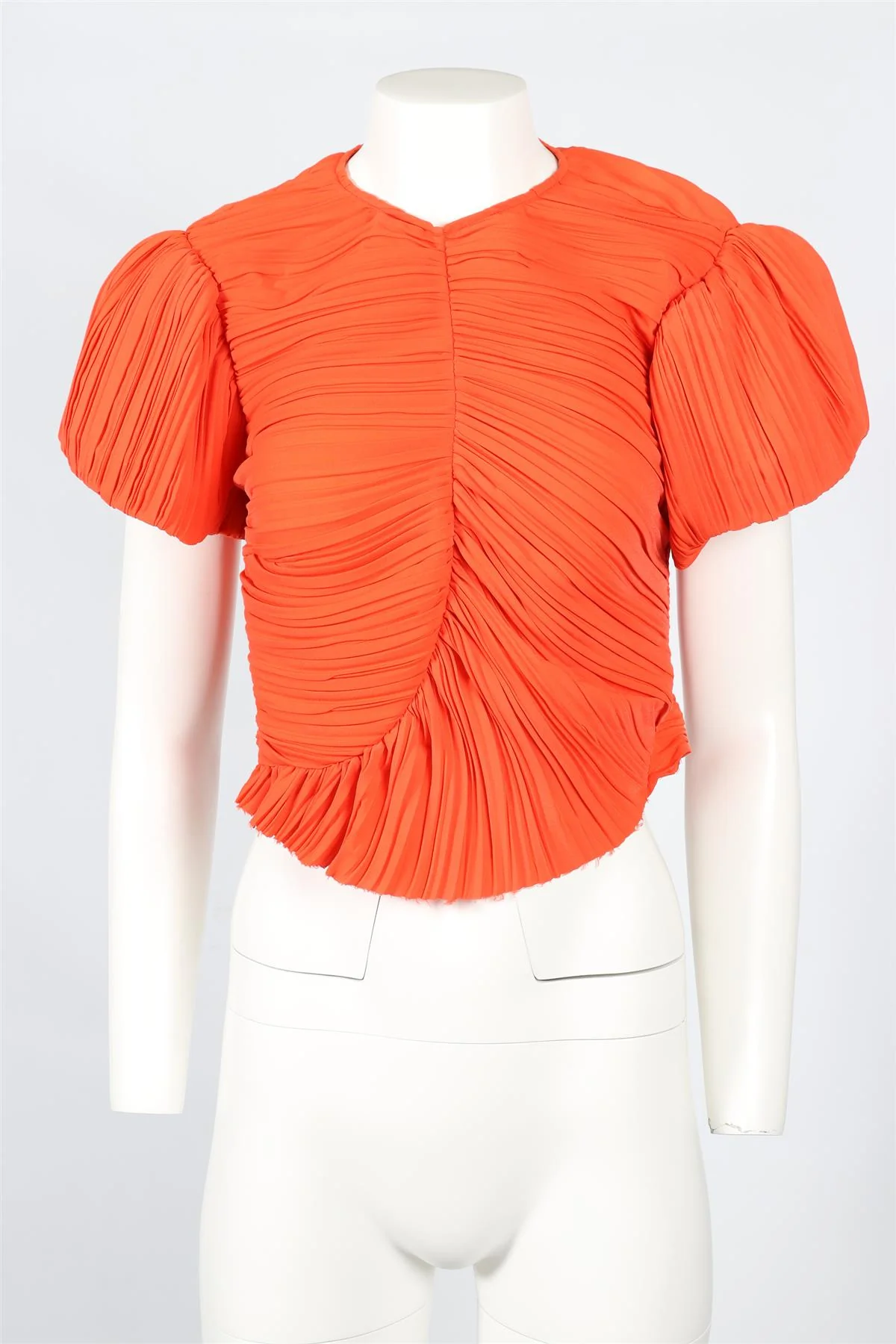 PREEN BY THORNTON BREGAZZI ORANGE CROPPED CREPE TOP MEDIUM - Image 2