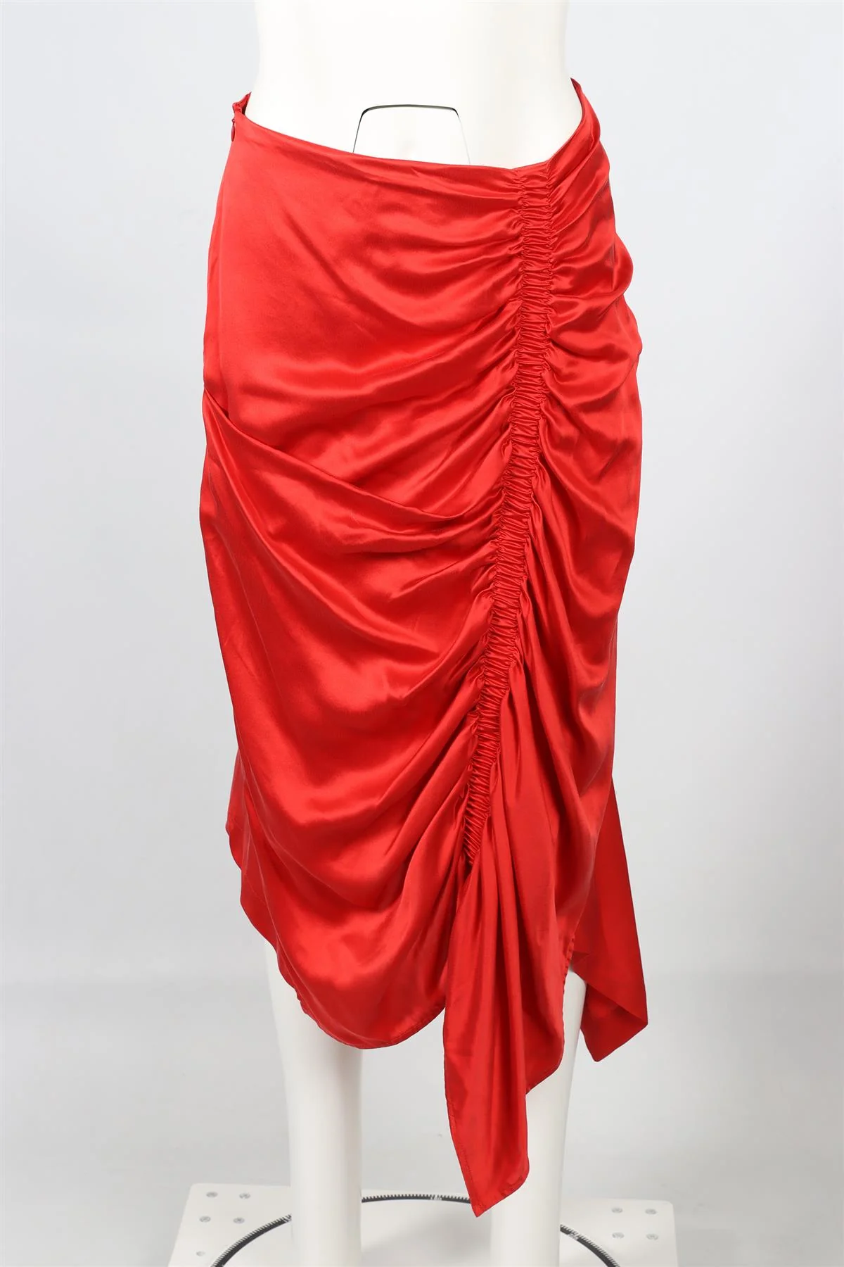 PREEN BY THORNTON BREGAZZI RED SILK MIDI SKIRT SMALL - Image 2