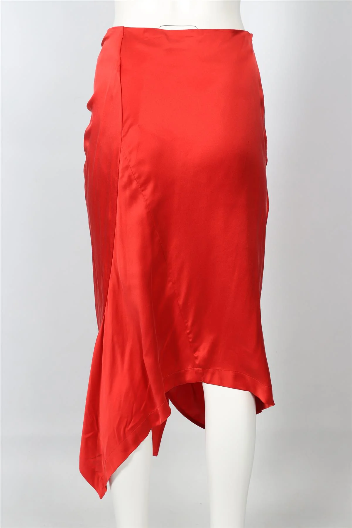 PREEN BY THORNTON BREGAZZI RED SILK MIDI SKIRT SMALL - Image 4