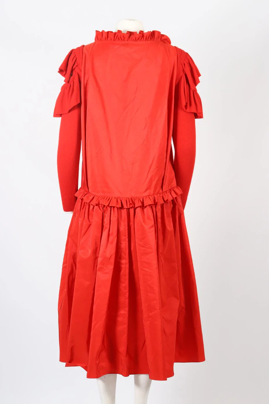 PREEN BY THORNTON BREGAZZI TAFFETA AND WOOL BLEND MAXI DRESS SMALL - Image 4