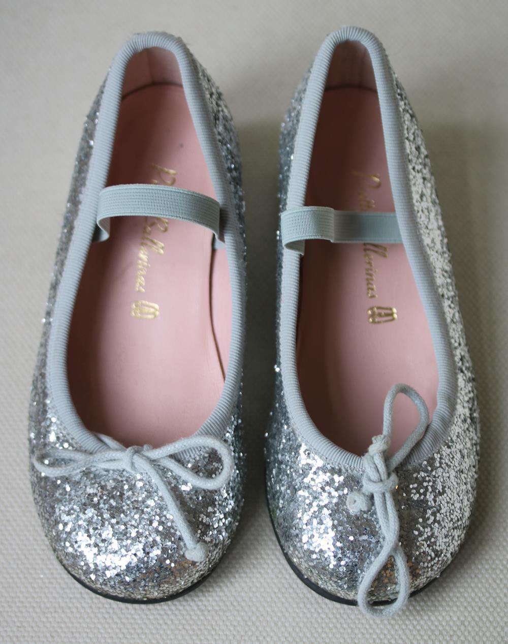PRETTY BALLERINAS KIDS GIRLS GLITTER BLOCK HEEL SHOES EU 27 UK 9 - Image 2