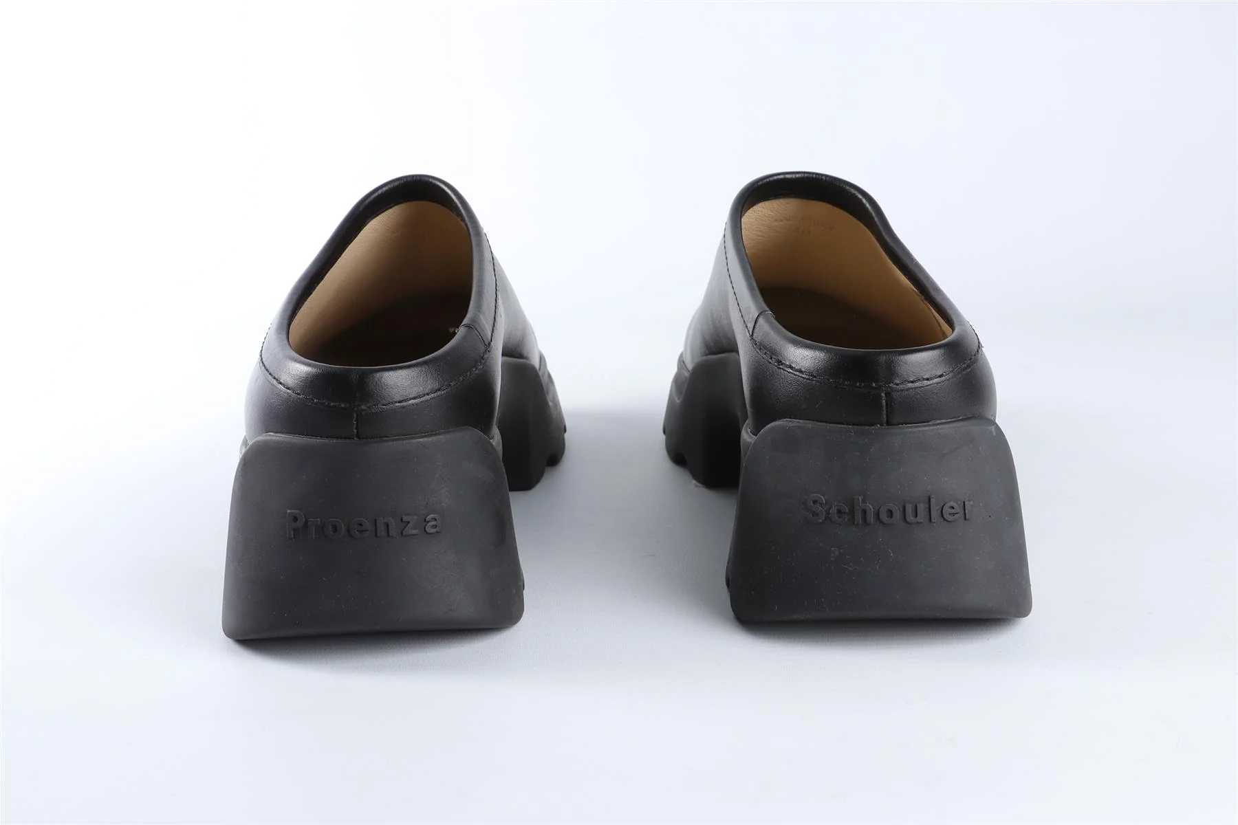 PROENZA SCHOULER BLACK LEATHER MULES EU 40 UK 7 US 10 - Image 5