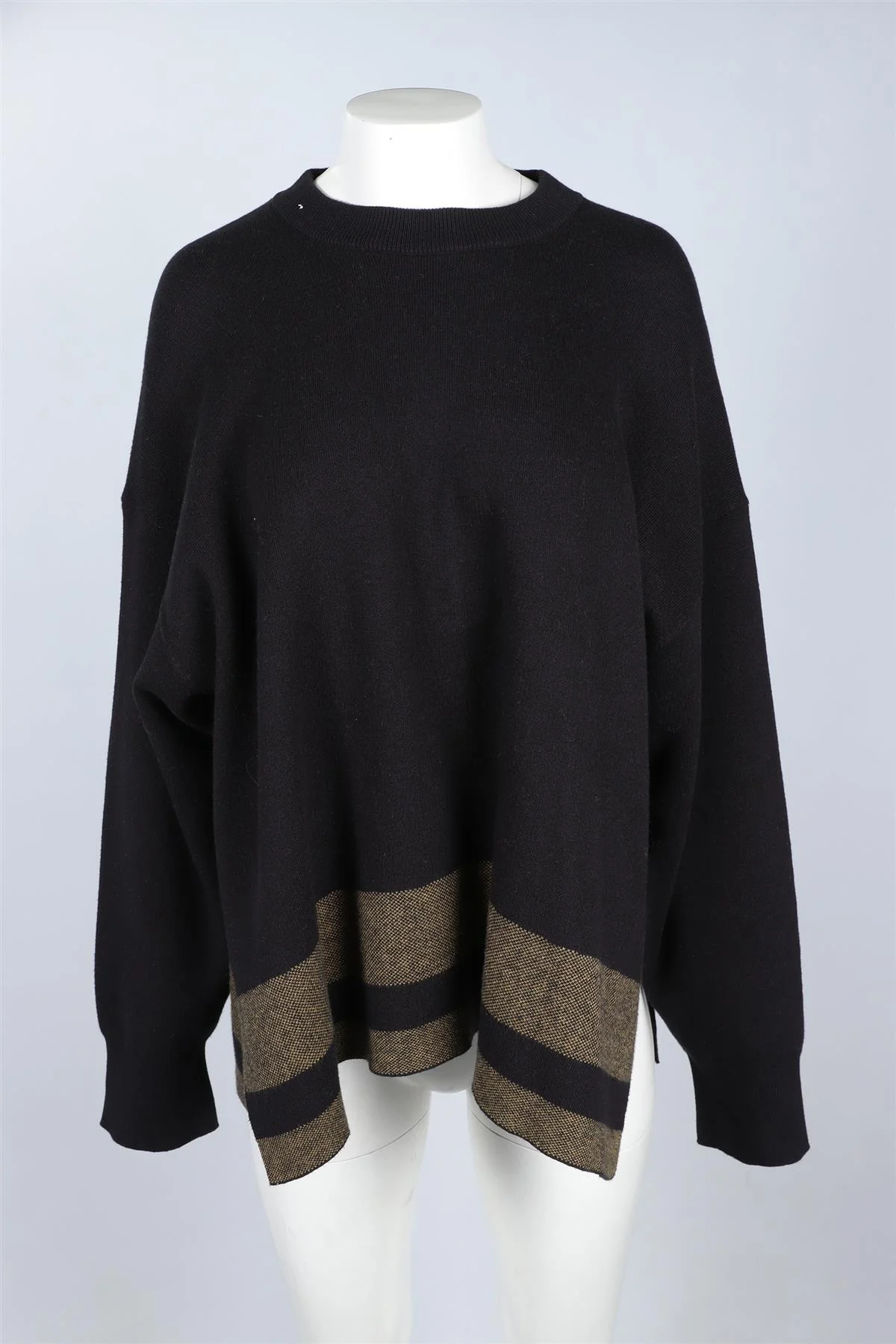 PROENZA SCHOULER WHITE LABEL BLACK COTTON SWEATER X-LARGE - Image 2
