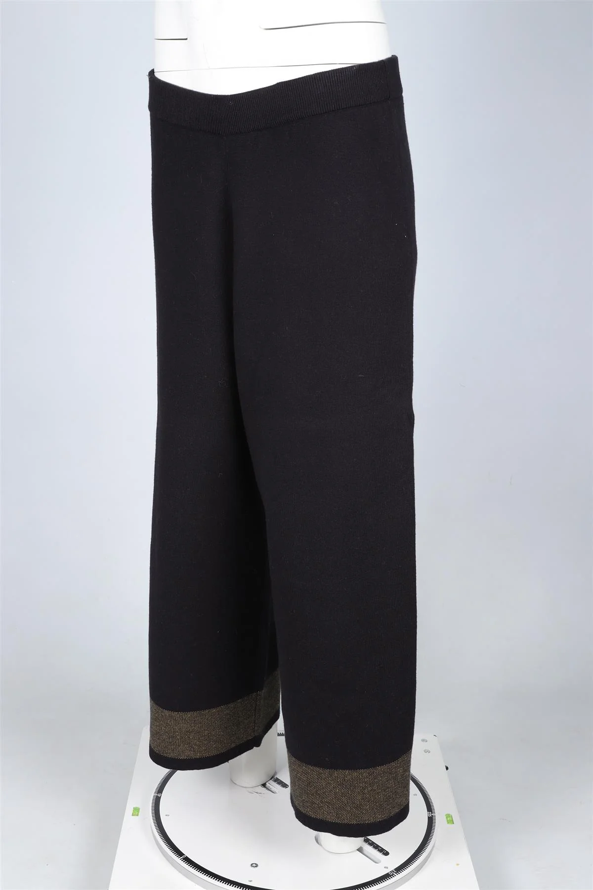 PROENZA SCHOULER WHITE LABEL BLACK COTTON WIDE LEG PANTS LARGE - Image 3