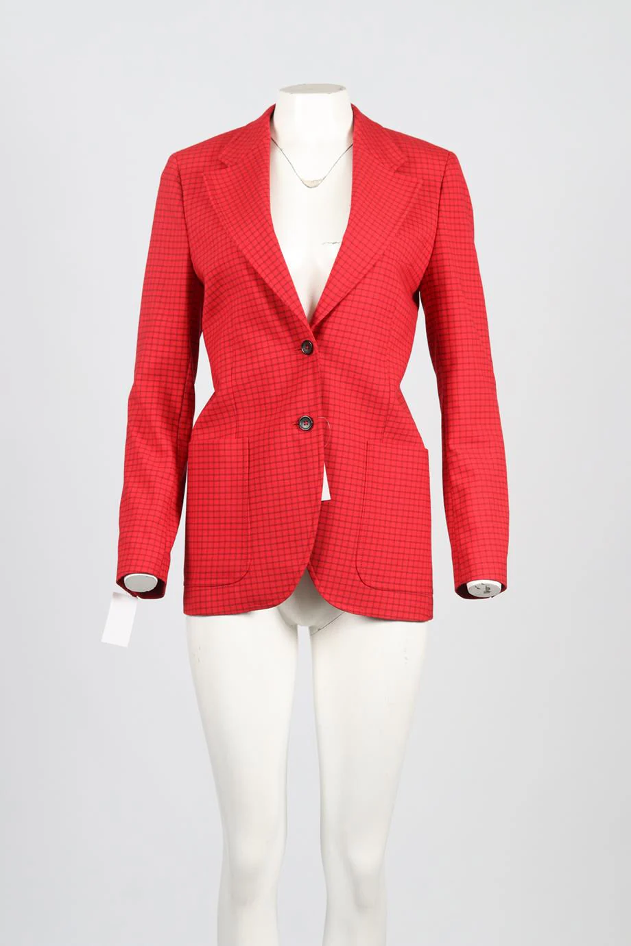PS PAUL SMITH CHECKED WOOL BLEND BLAZER IT 42 UK 10 - Image 2