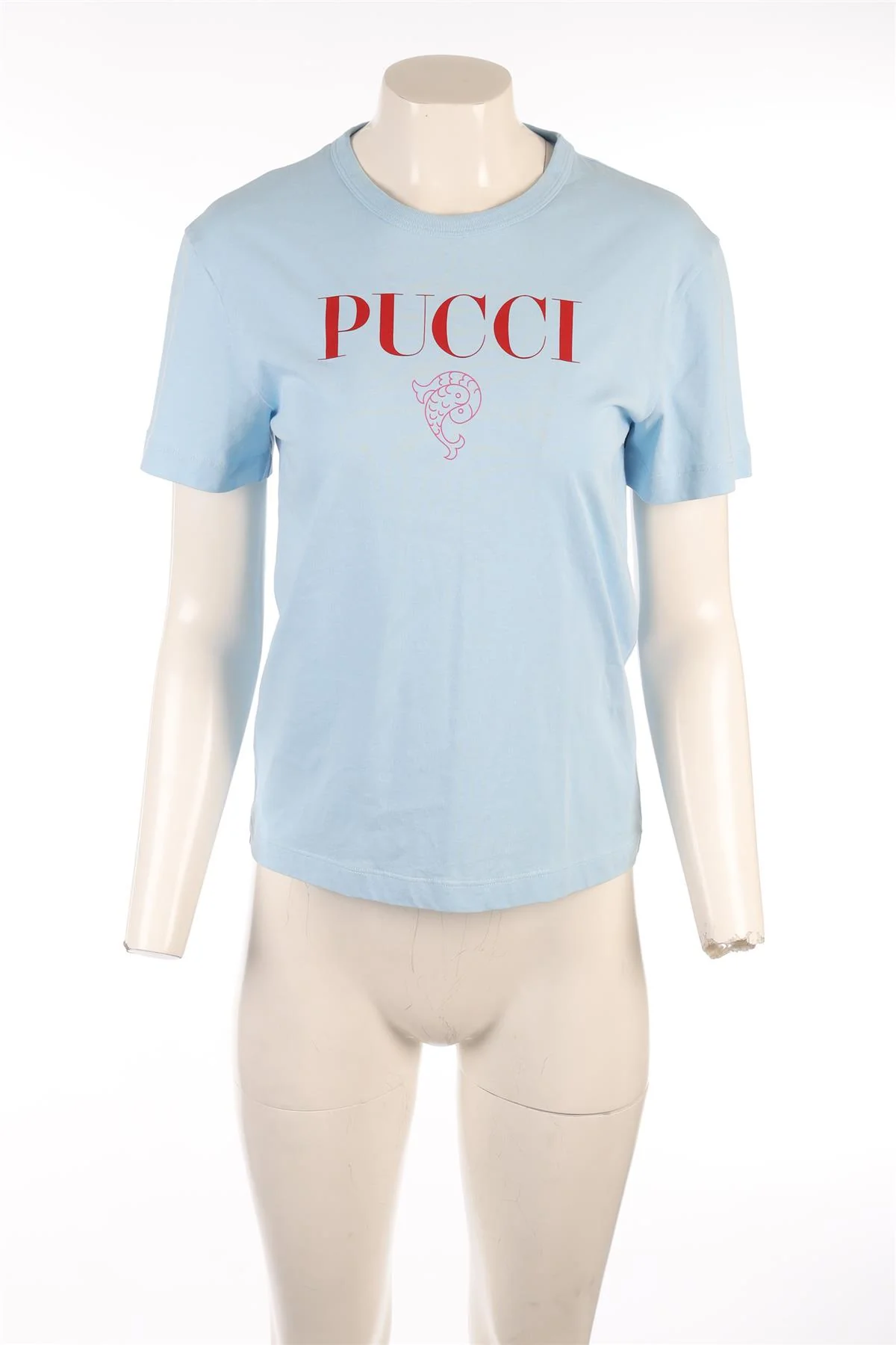 PUCCI BLUE COTTON T-SHIRT SMALL - Image 2