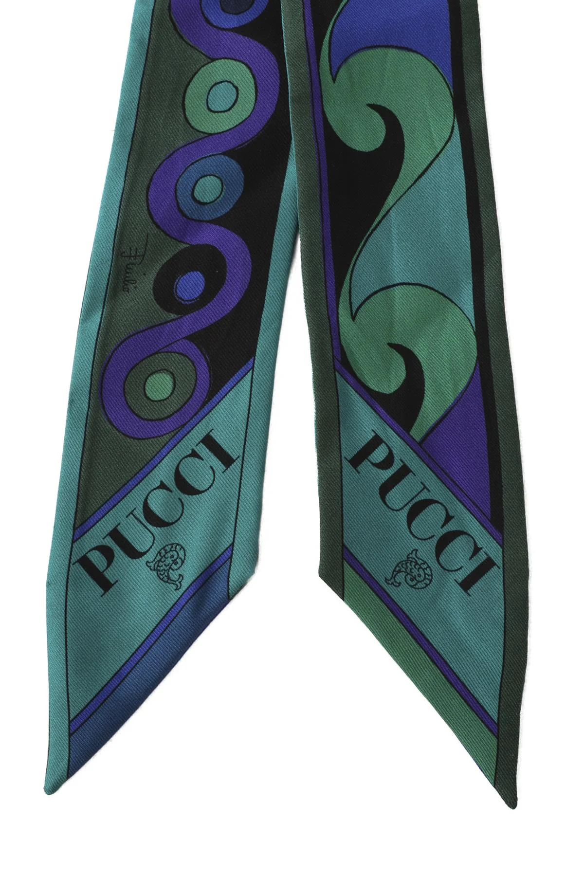 PUCCI GREEN SILK TWILLY SCARF - Image 3