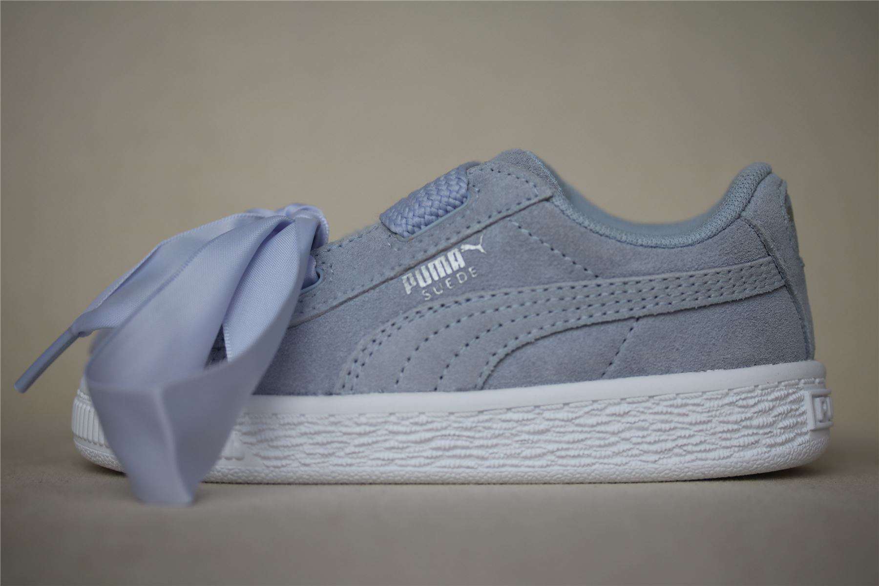 PUMA SUEDE HEART KIDS PURPLE TRAINERS EU 24 UK 7 US 8 - Image 4