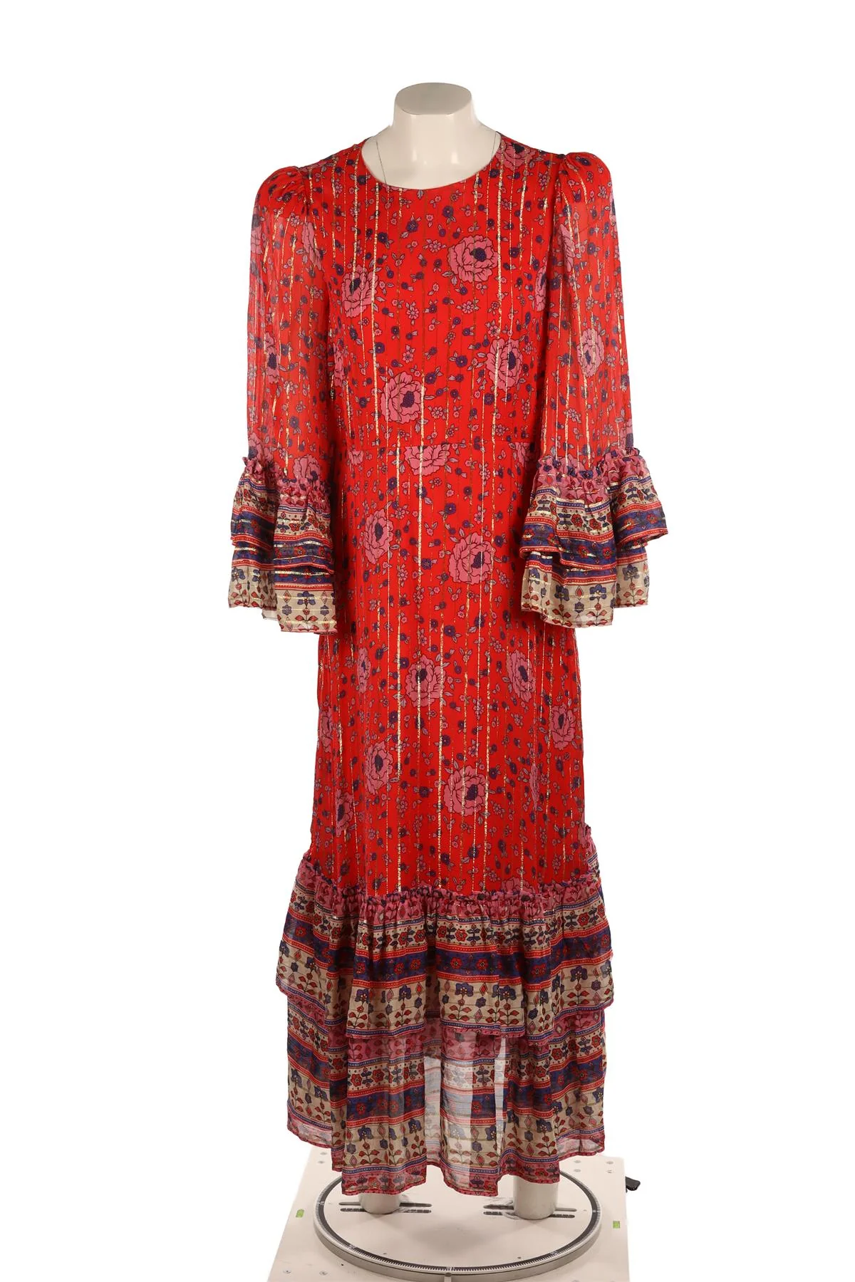 QUEENS OF ARCHIVE RED CREPE MAXI DRESS MEDIUM - Image 2
