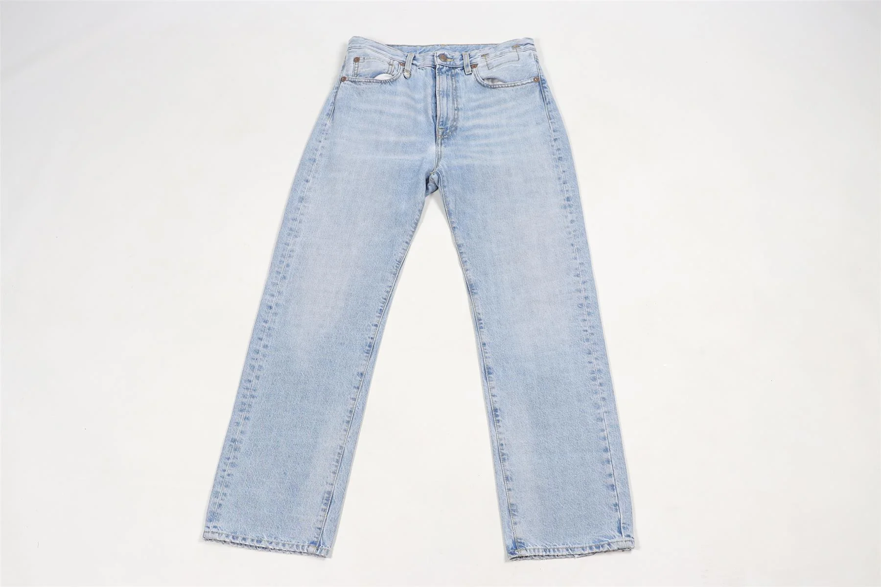 R13 BLUE HIGH RISE STRAIGHT LEG JEANS W28 UK 10 - Image 2