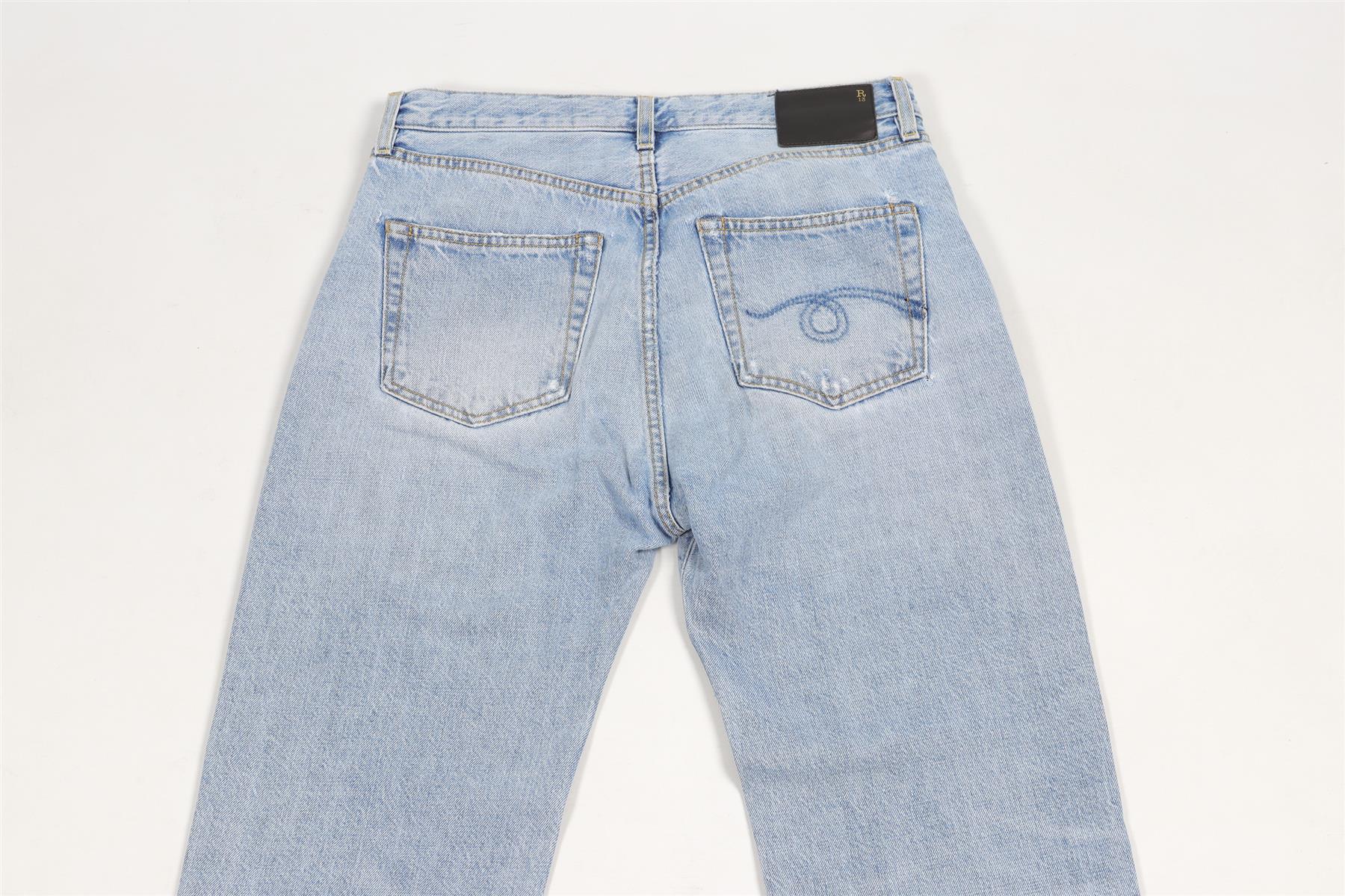 R13 BLUE HIGH RISE STRAIGHT LEG JEANS W28 UK 10 - Image 5