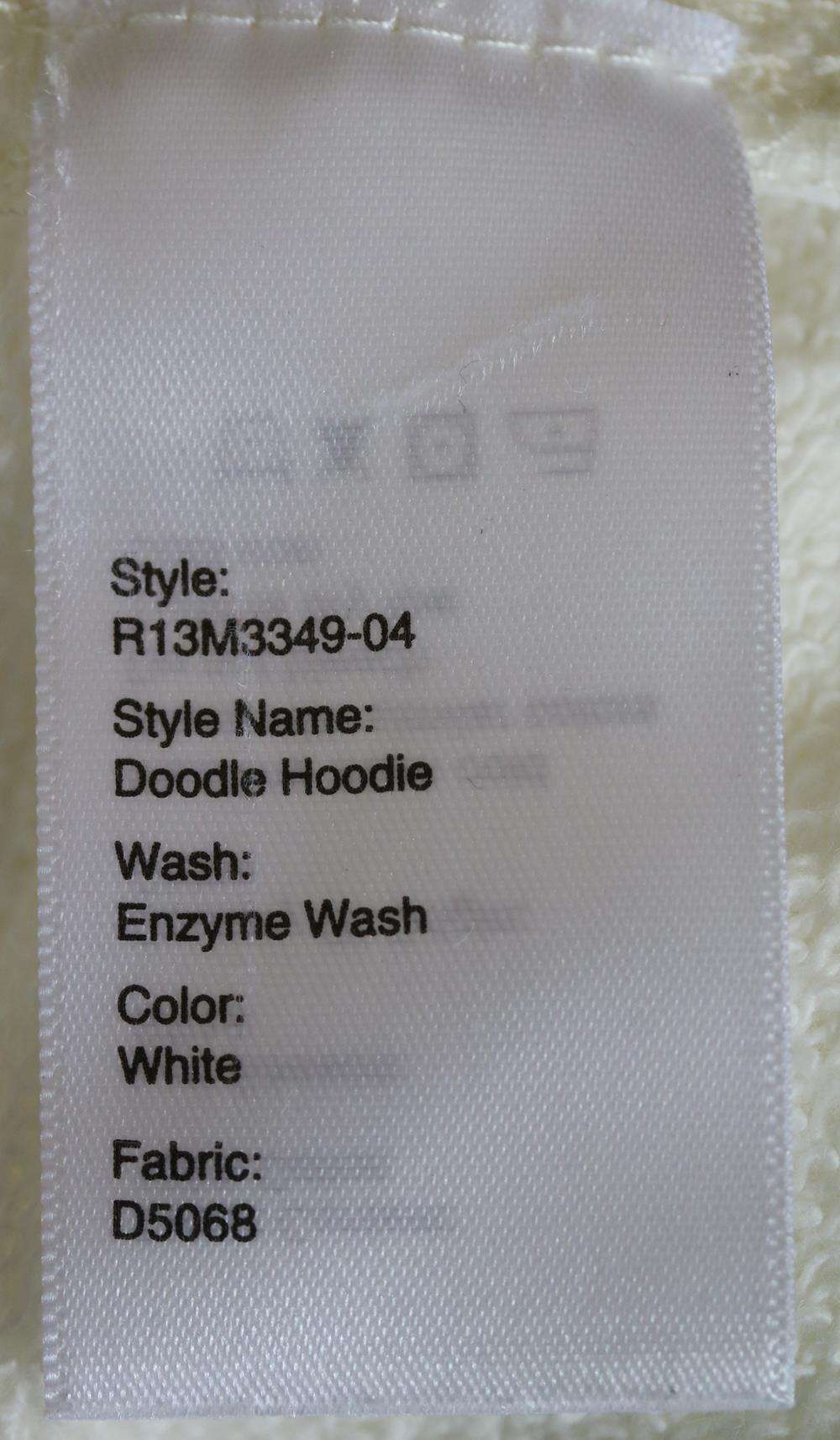R13 DOODLE OVERSIZED PRINTED COTTON JERSEY HOODIE SMALL - Image 6
