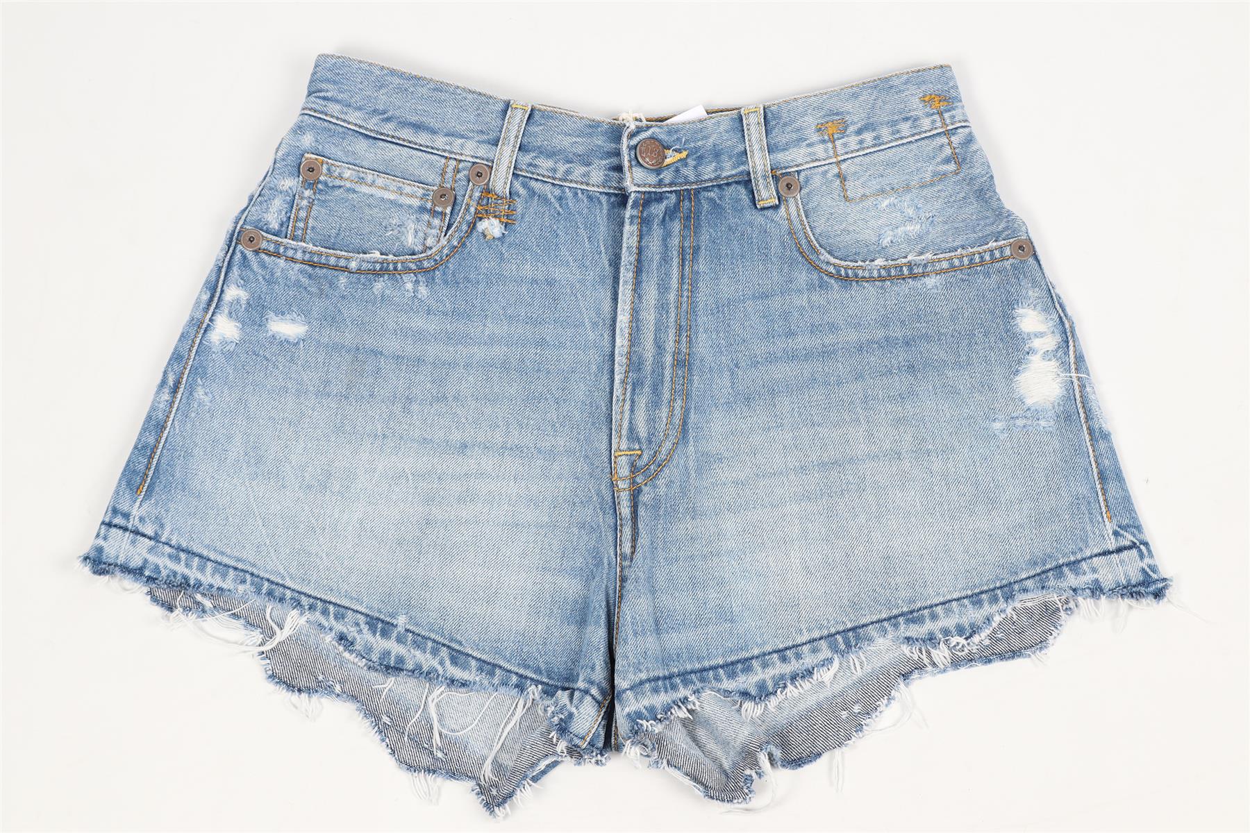 R13 HIGH RISE DENIM SHORTS W27 UK 8-10 - Image 2