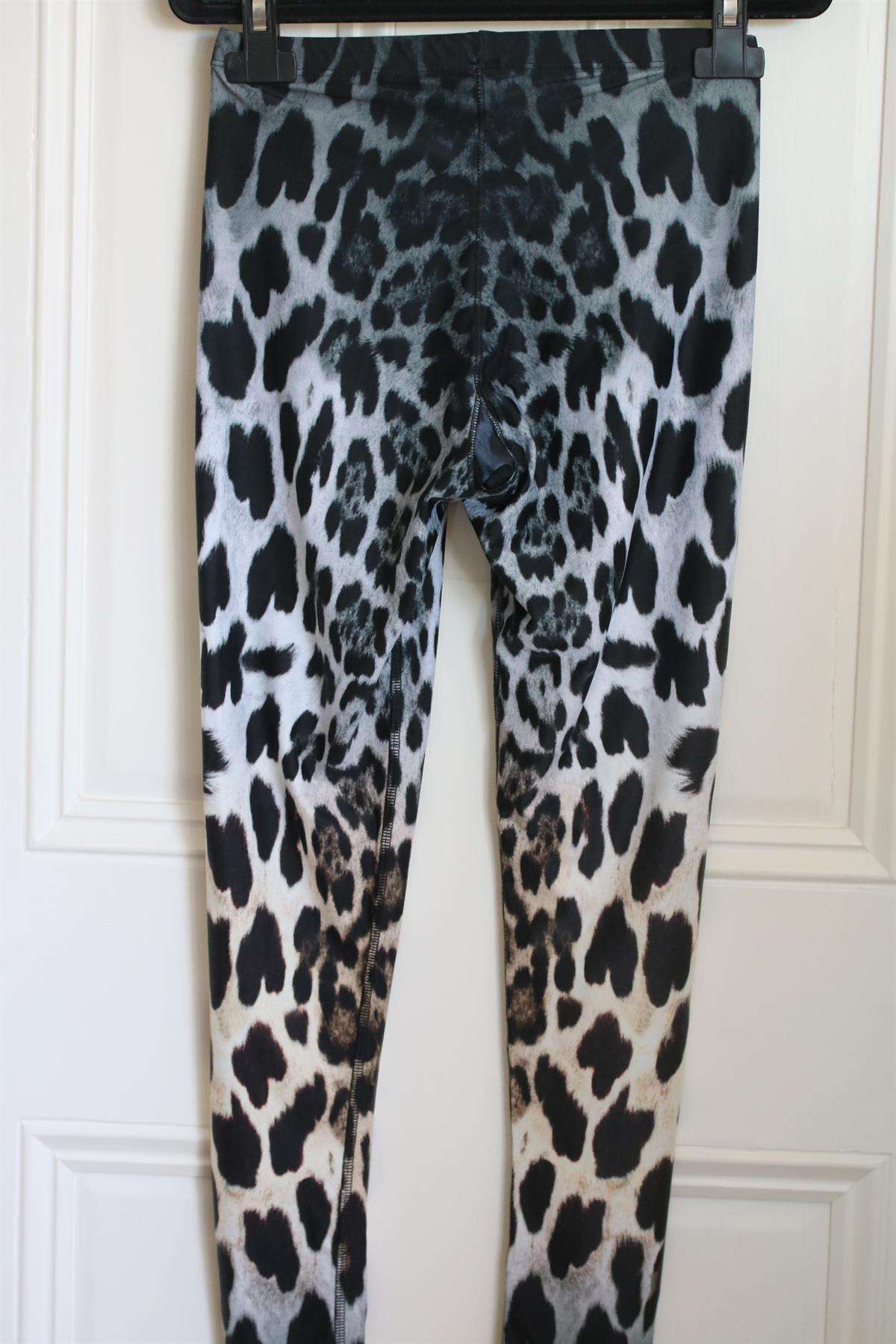 R13 LEOPARD PRINT STRETCH JERSEY LEGGINGS SMALL - Image 3