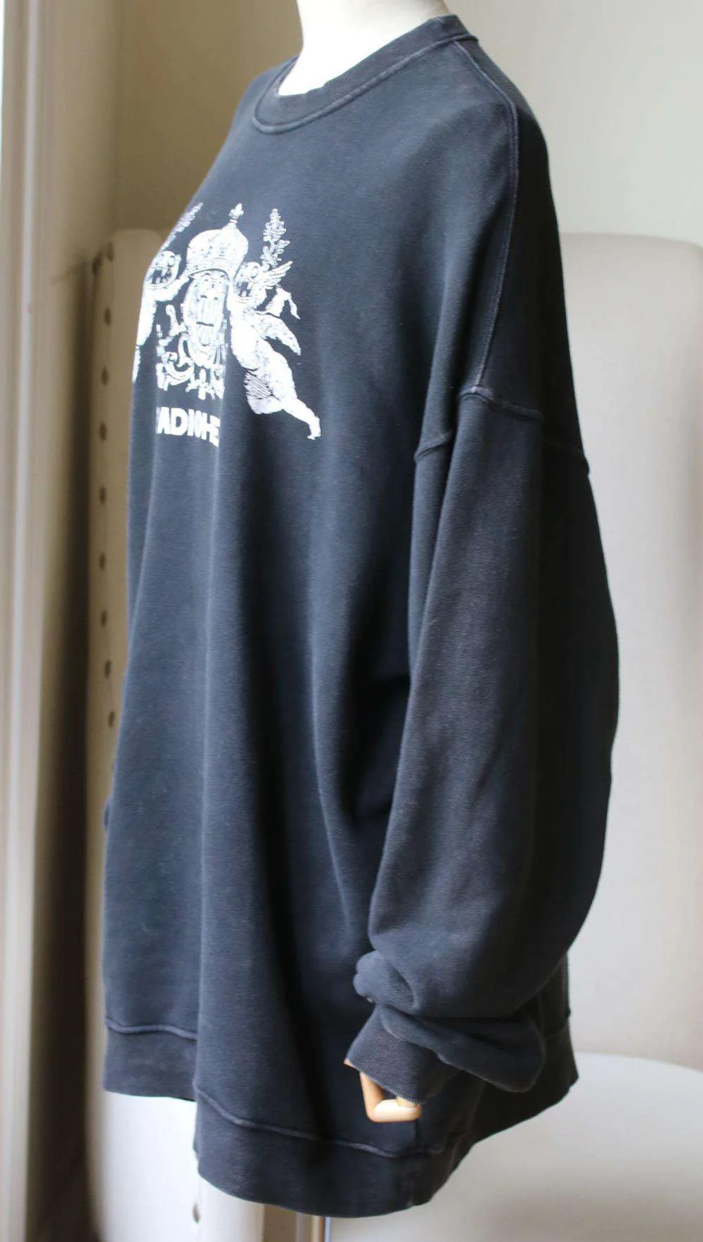 R13 OVERSIZED BEARHEAD CREST COTTON JERSEY SWEATSHIRT MEDIUM - Image 3