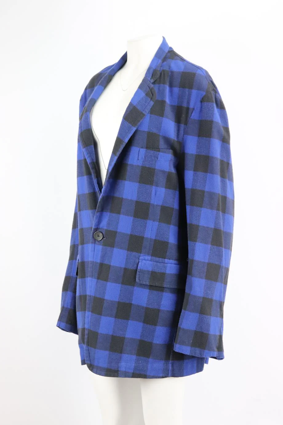 R13 OVERSIZED CHECKED COTTON BLAZER SMALL - Image 3