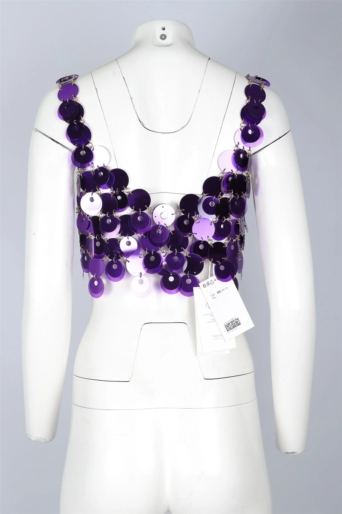 RABANNE + H&M PUPLE SEQUIN TOP XSMALL/SMALL - Image 4