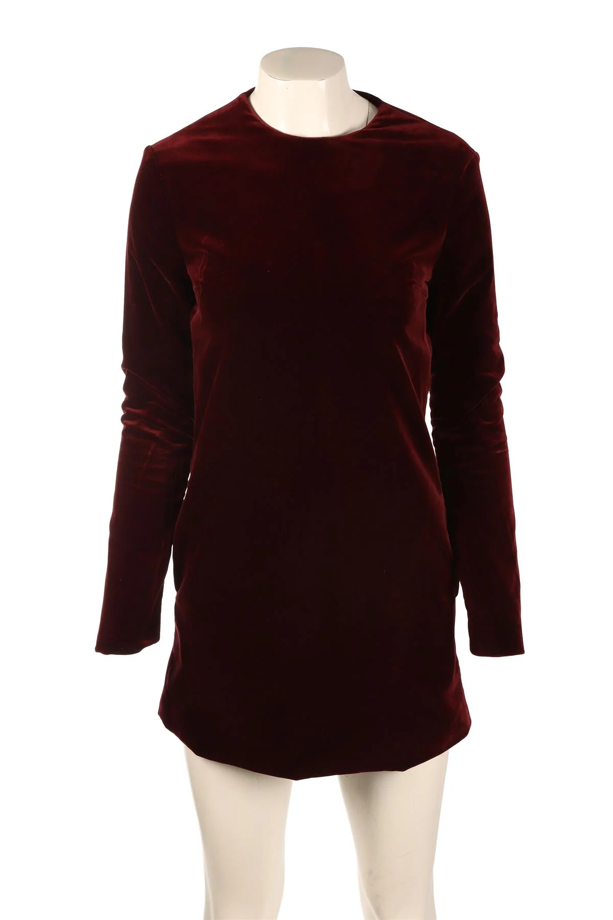 RACIL BURGUNDY VELVET MINI DRESS FR 38 UK 10 - Image 2