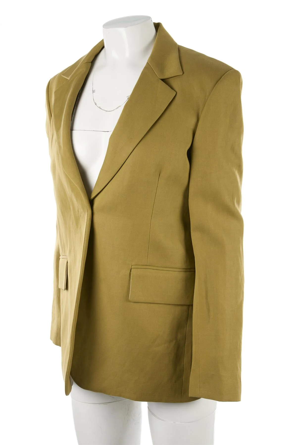 RAEY GREEN COTTON BLAZER UK 4 - Image 3