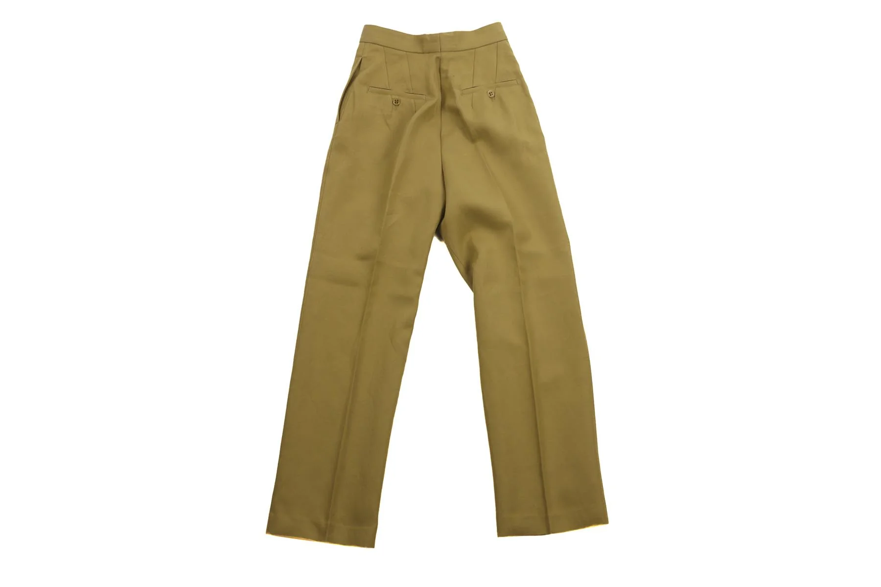 RAEY GREEN COTTON STRAIGHT LEG PANTS UK 6 - Image 4