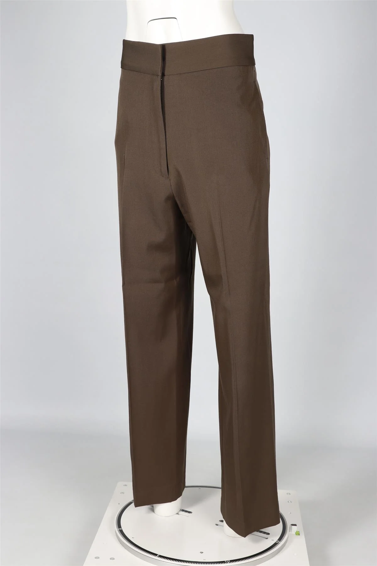 RAEY GREEN WOOL BLEND STRAIGHT LEG PANTS UK 10 - Image 3