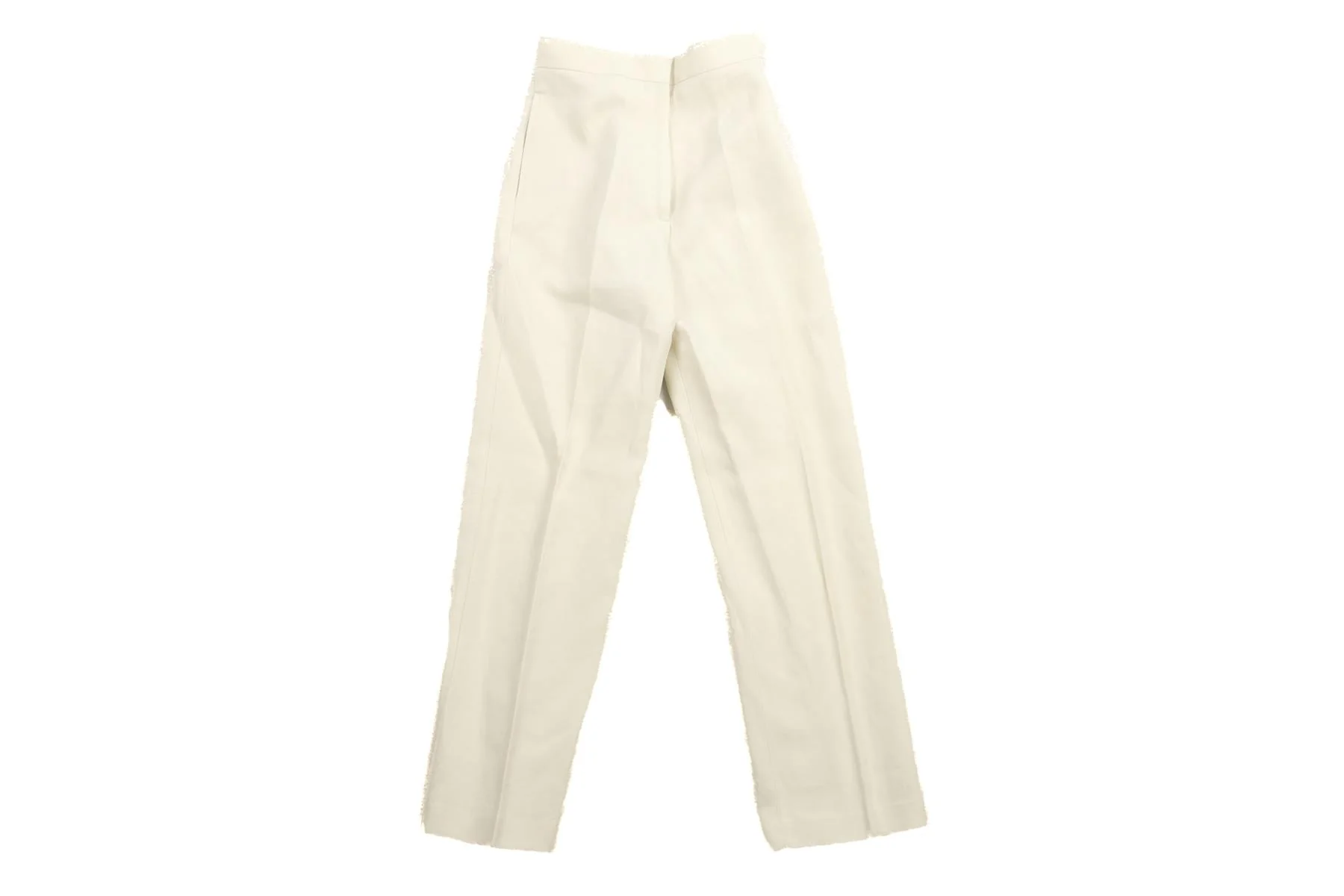 RAEY IVORY COTTON STRAIGHT LEG PANTS UK 6 - Image 2