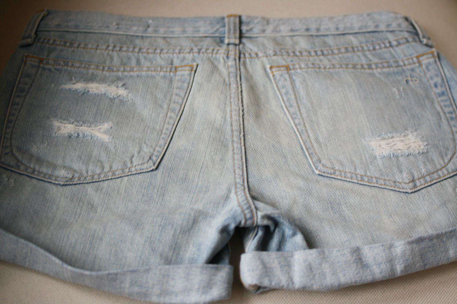 RAG AND BONE BOYFRIEND CLIFFS REBEL DENIM CUTOFF SHORTS W24 UK 6 - Image 3