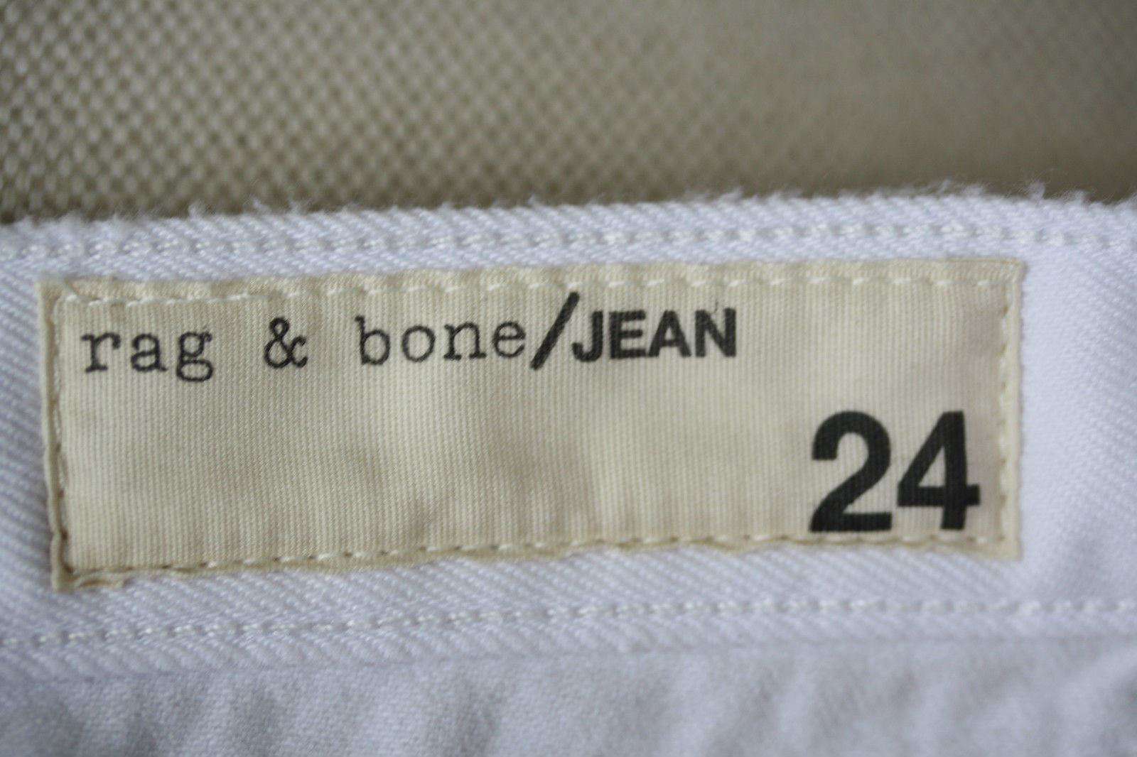 RAG AND BONE BOYFRIEND WHITE DENIM CUTOFF SHORTS W24 UK 6 - Image 2