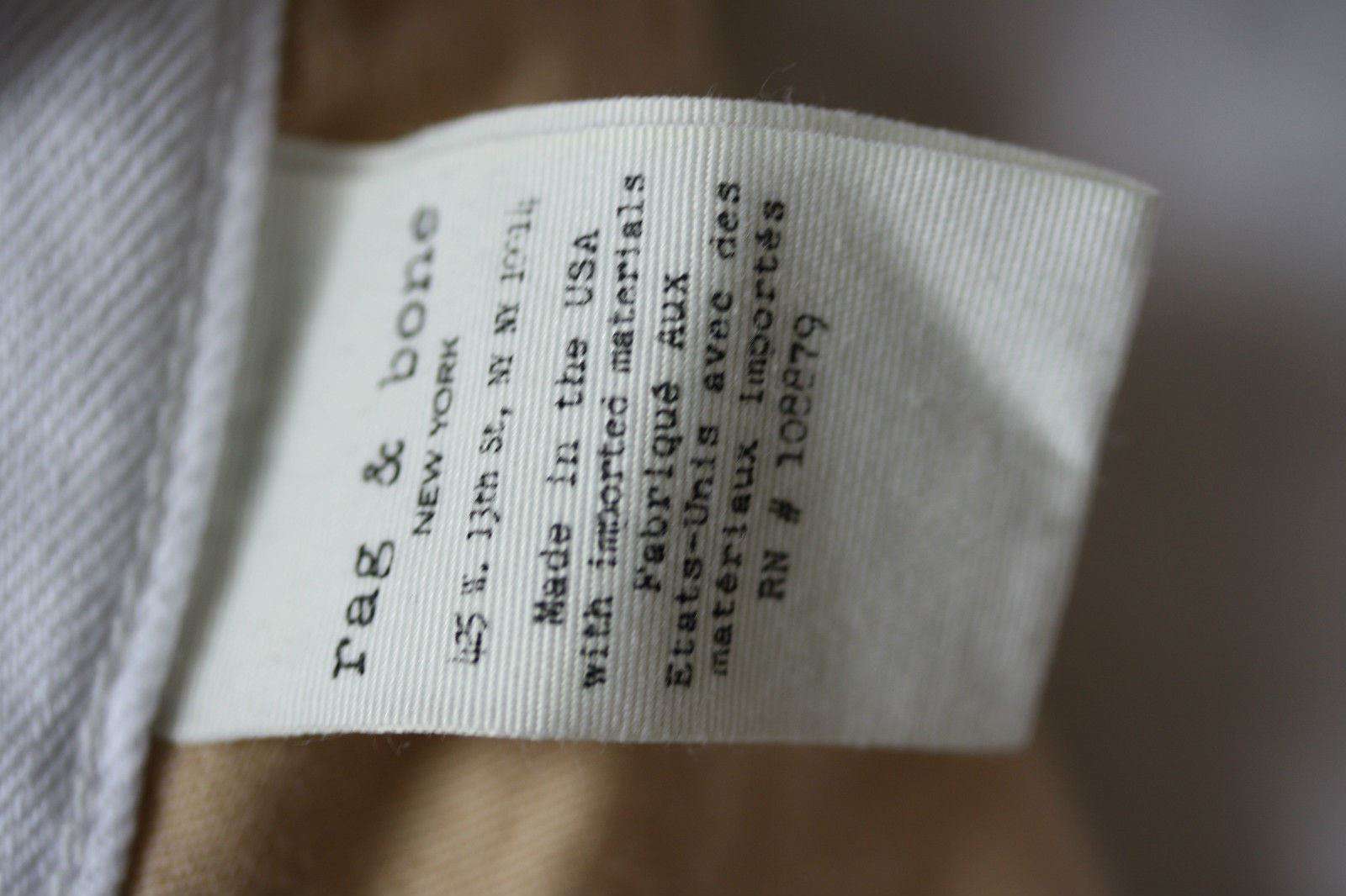 RAG AND BONE BOYFRIEND WHITE DENIM CUTOFF SHORTS W24 UK 6 - Image 3