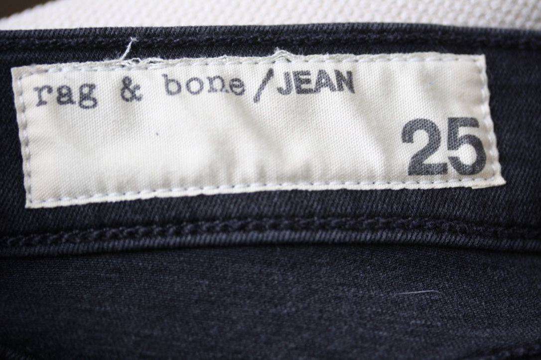 RAG AND BONE HIGH RISE WASHED BLACK LEGGING JEANS W25 UK 6/8 - Image 5
