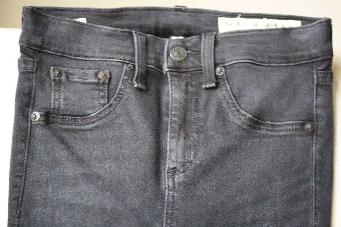 RAG AND BONE HIGH RISE WASHED BLACK LEGGING JEANS W25 UK 6/8 - Image 7