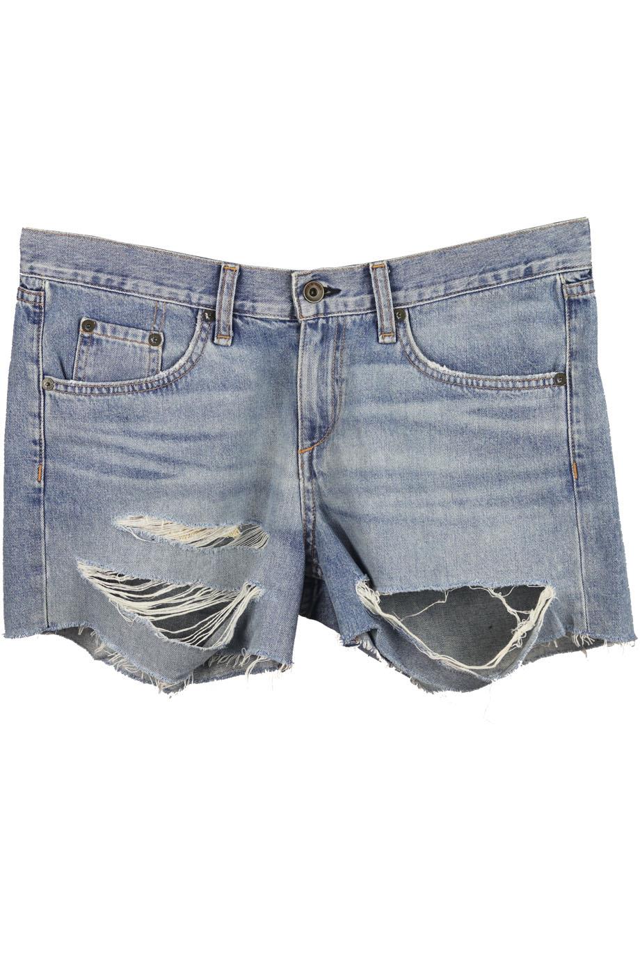 RAG AND BONE/JEAN BOYFRIEND DISTRESSED DENIM SHORTS W26 UK 8 - Image 6