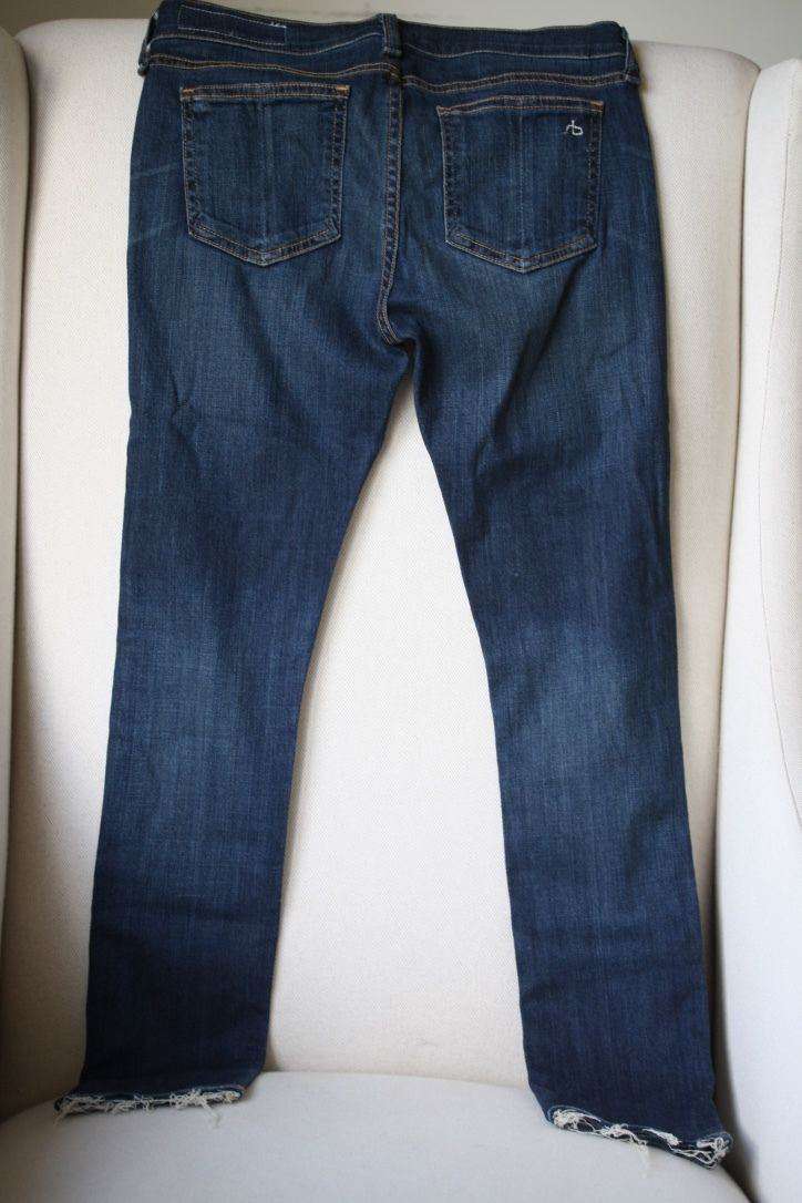 RAG AND BONE ORSON WITH HOLES CAPRI SKINNY JEANS W25 UK 6/8 - Image 4
