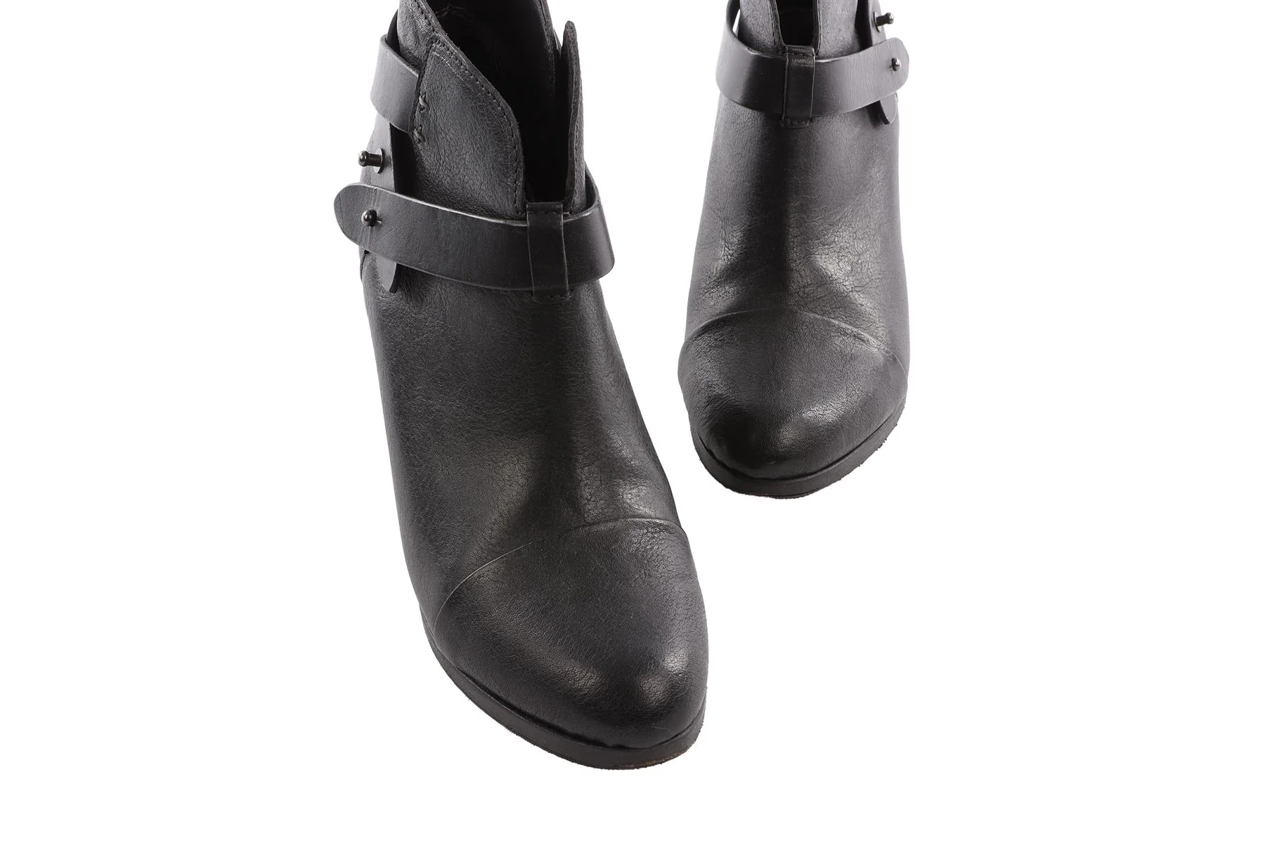 RAG & BONE BLACK LEATHER ANKLE BOOTS EU 38 - Image 4