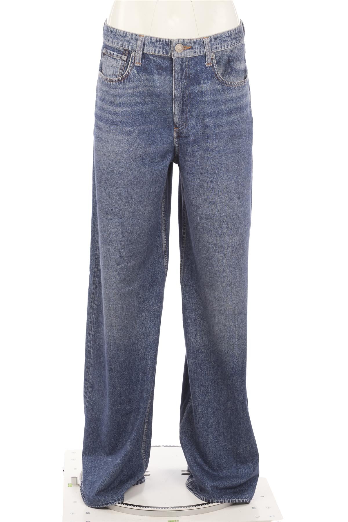 RAG & BONE BLUE COTTON WIDE LEG PANTS W29 - Image 2